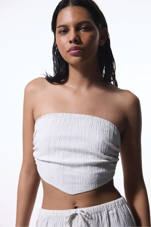 PENTI Craft Crinckle Strapless Top