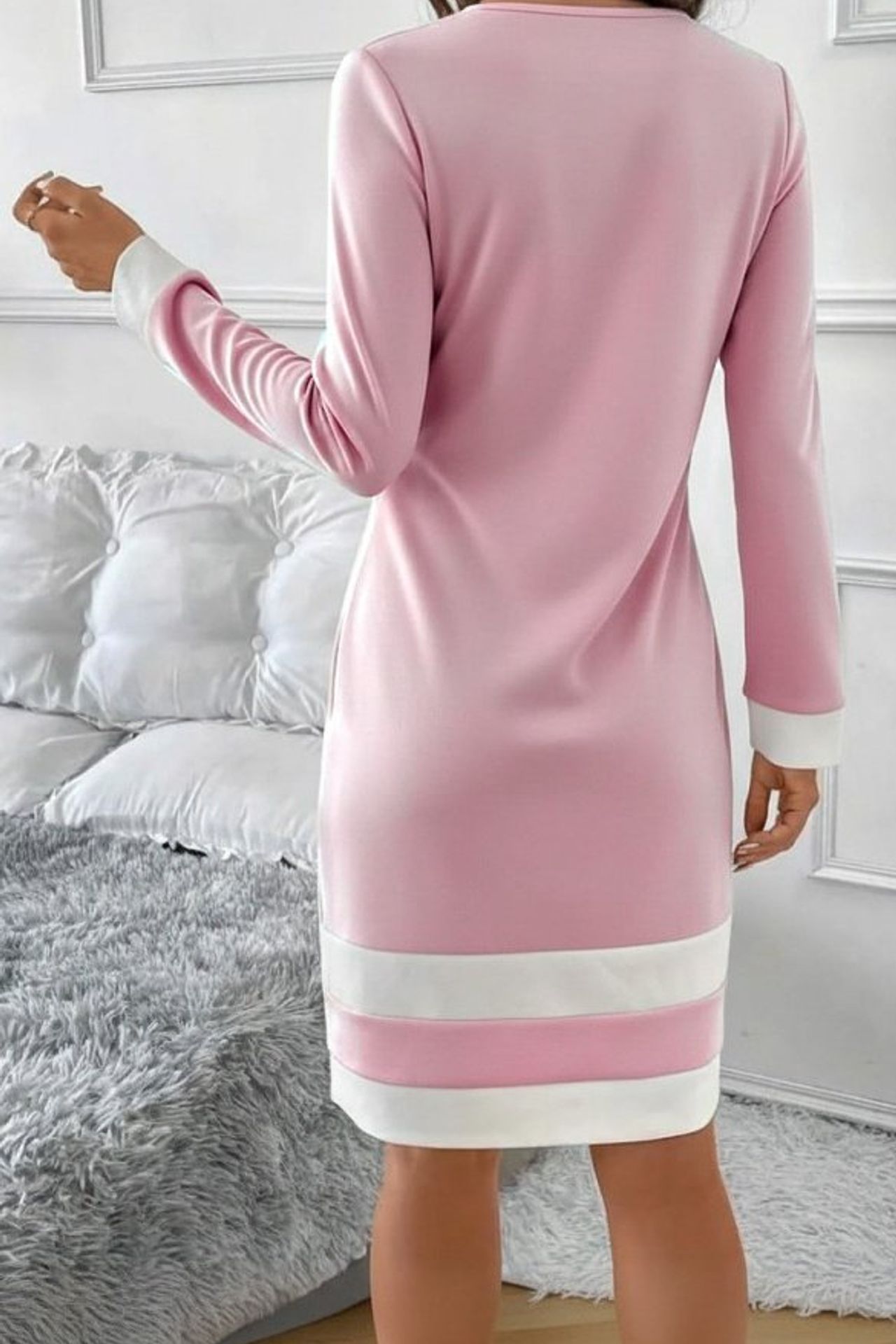 JANES Textured Stripe Detailed Mini Dress 3