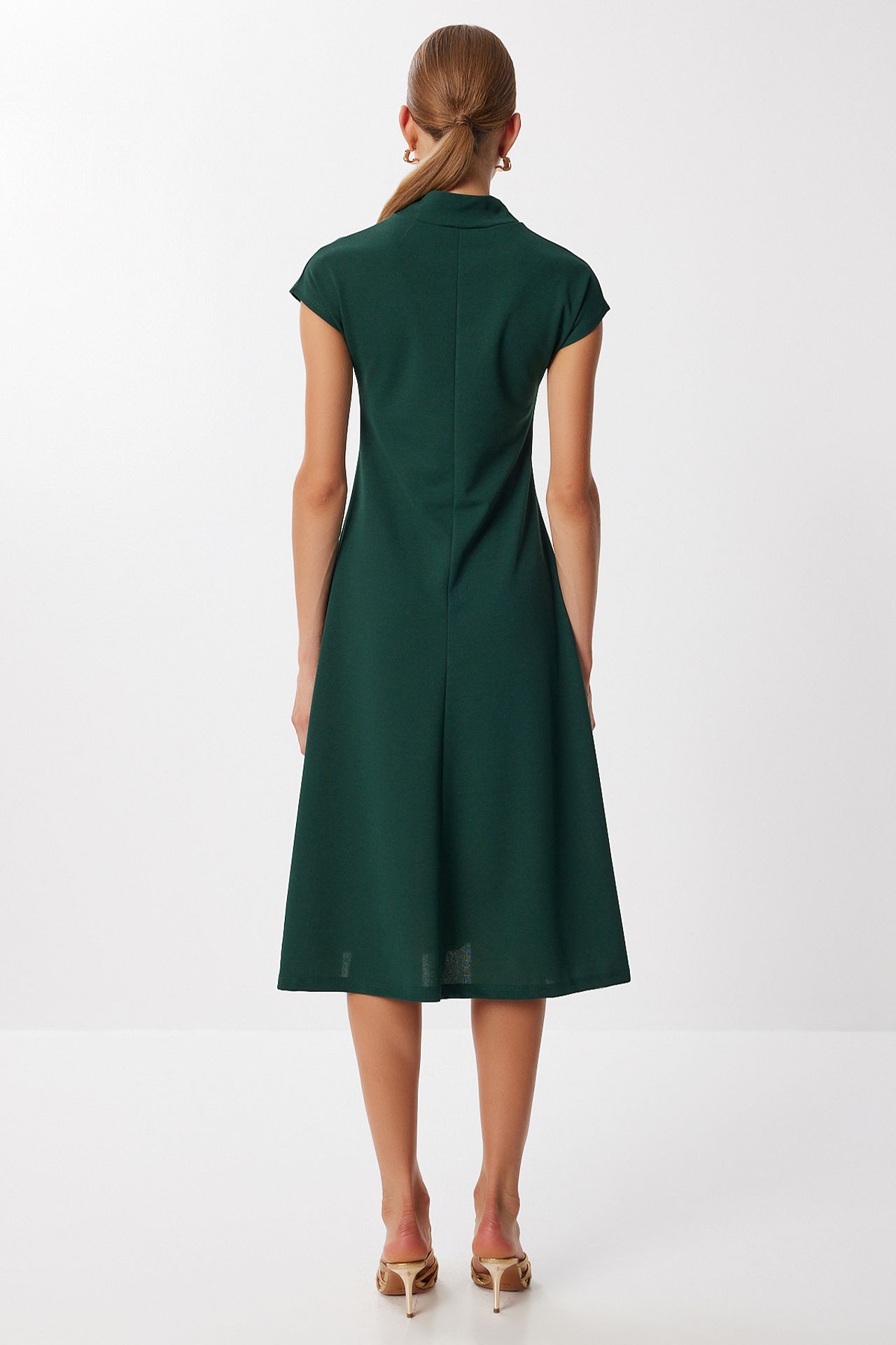 ISTANBUL A-line midi dress with half turtleneck 4
