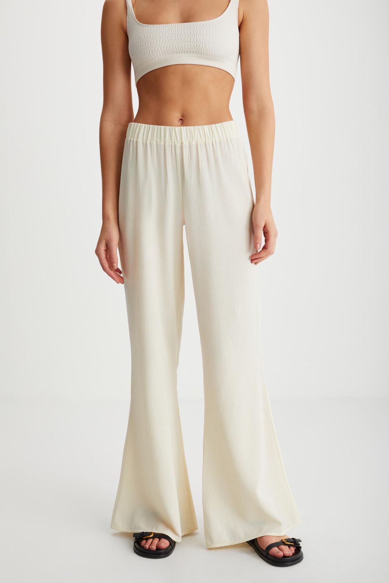 GRIMELANGE Wide Leg Elastic Waist Trousers 1