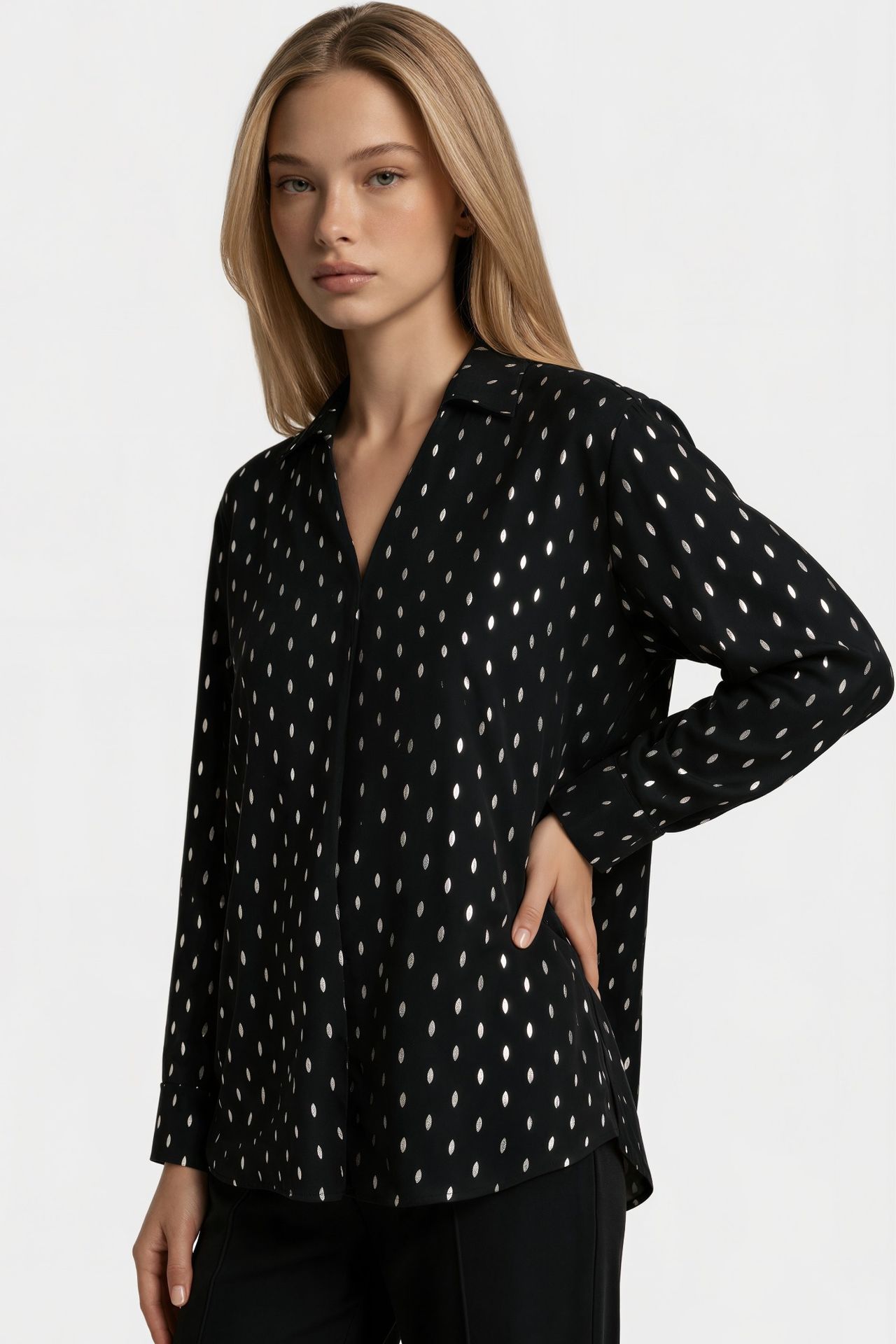 MSN Women's Shirt Collar Button T-Shirt 1