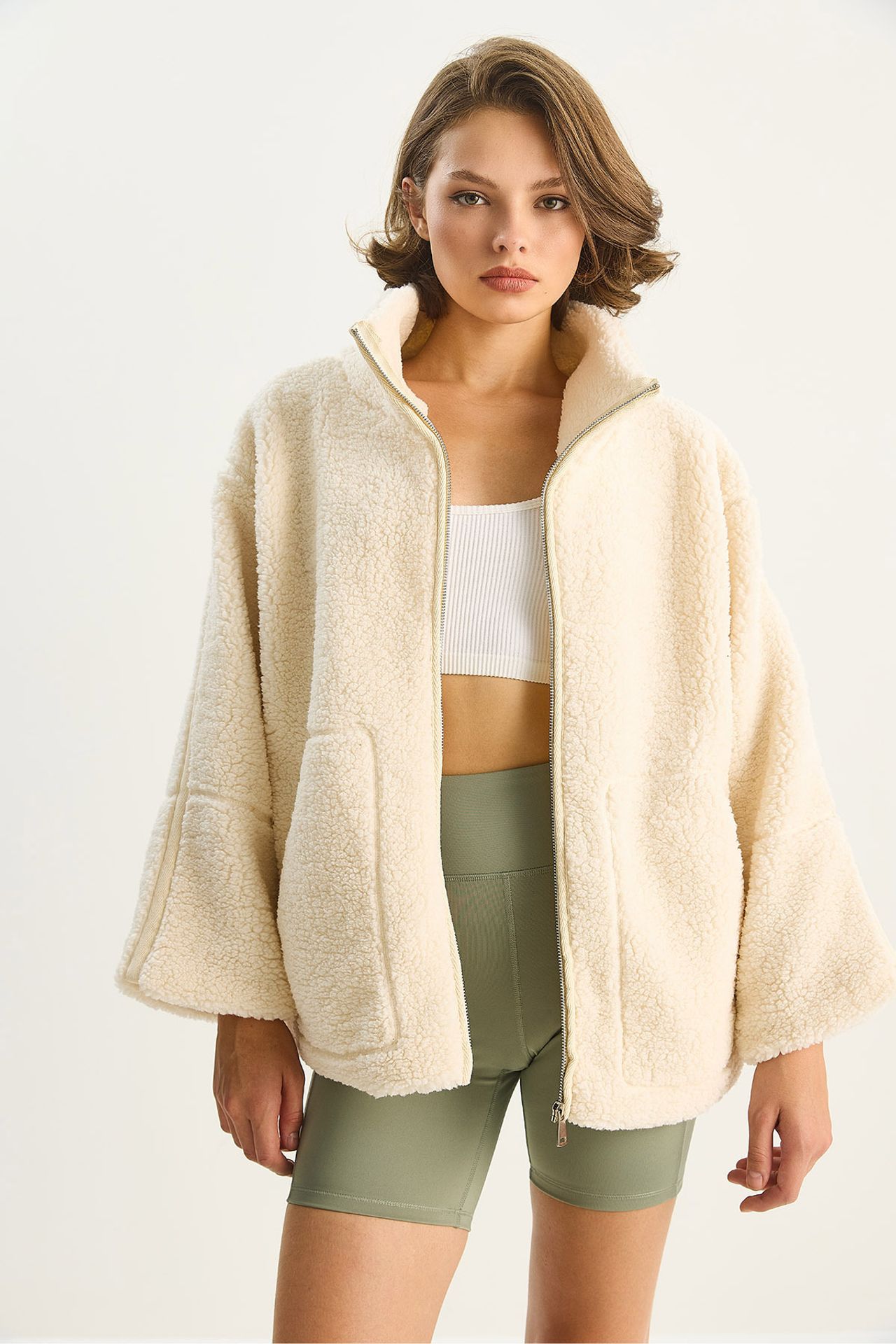 LUCCI Oversized Plush Jacket with Pockets 4