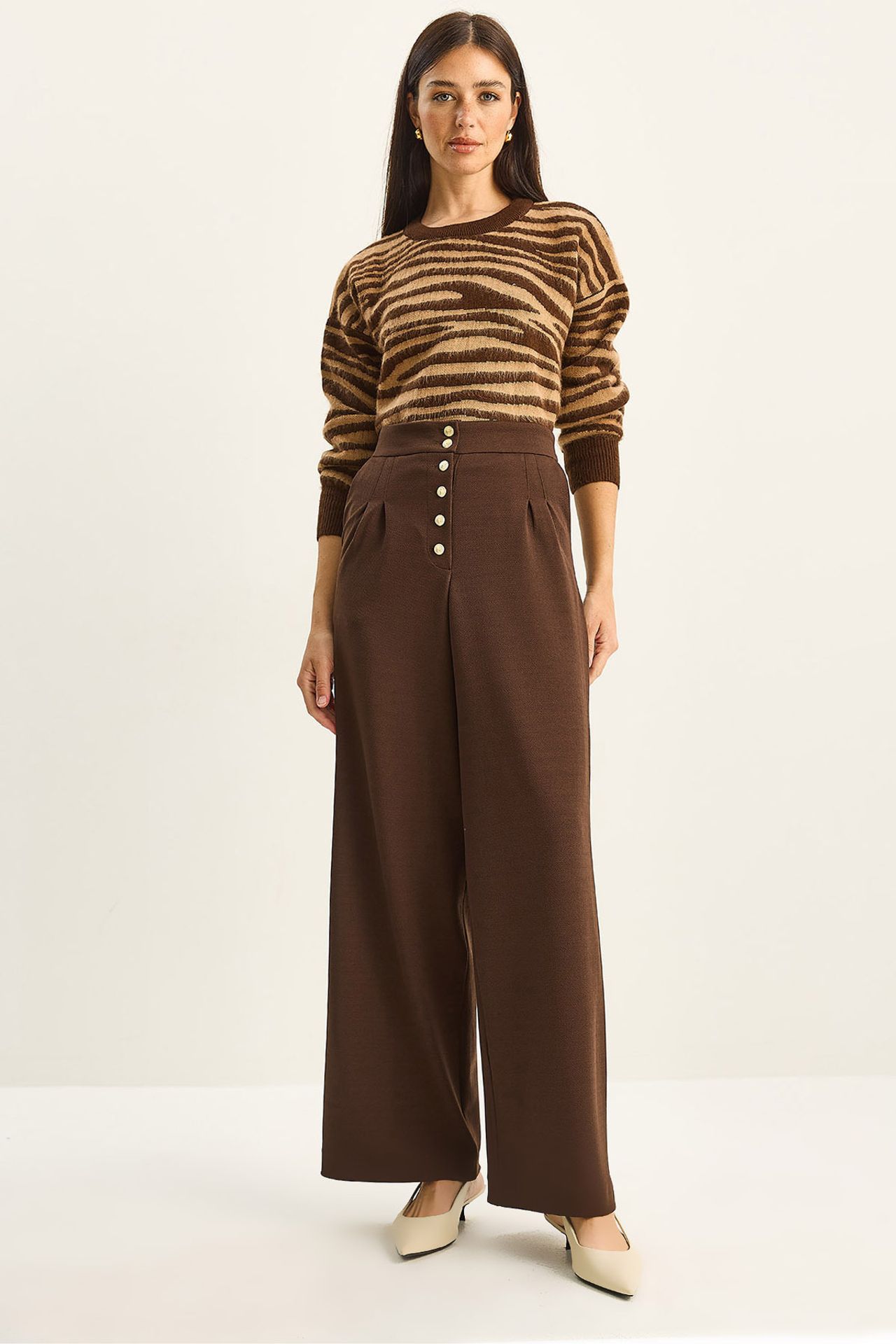 LUCCI High Waist Wide Leg Palazzo Pants 1