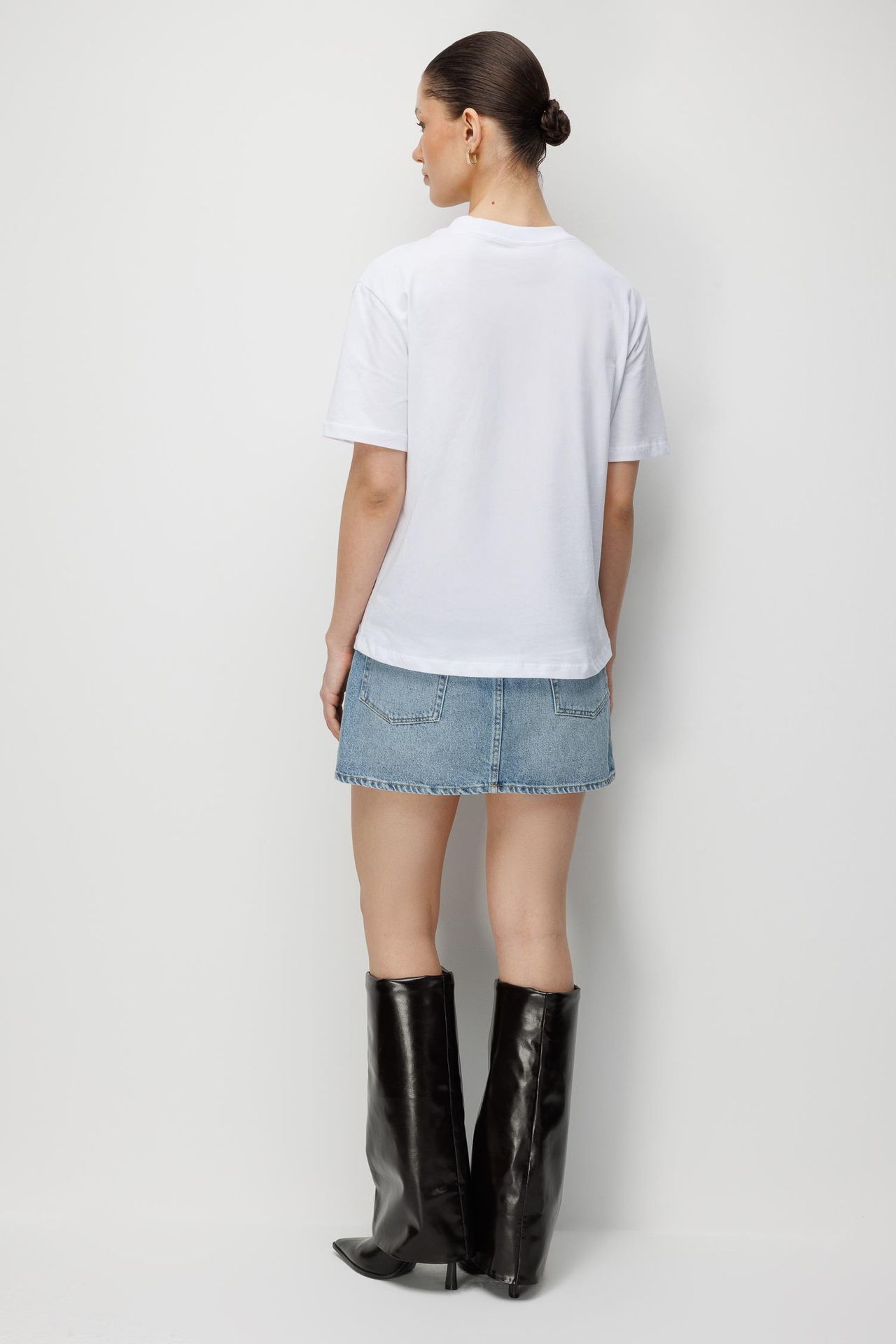 MIXRAY Oversized Ribbed Crew Neck T-Shirt 4