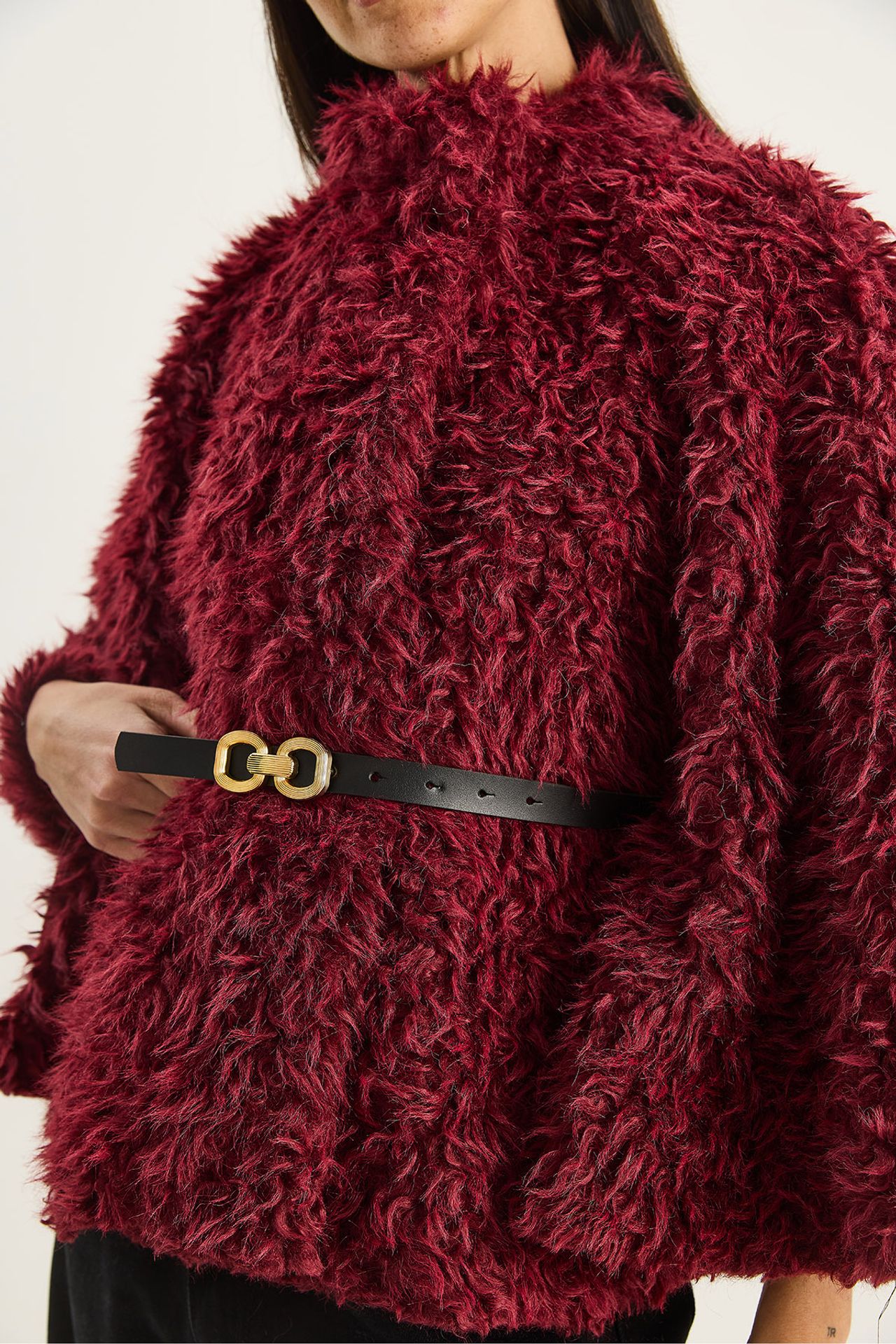 LUCCI Oversize Plush Coat with Jacket Collar 4
