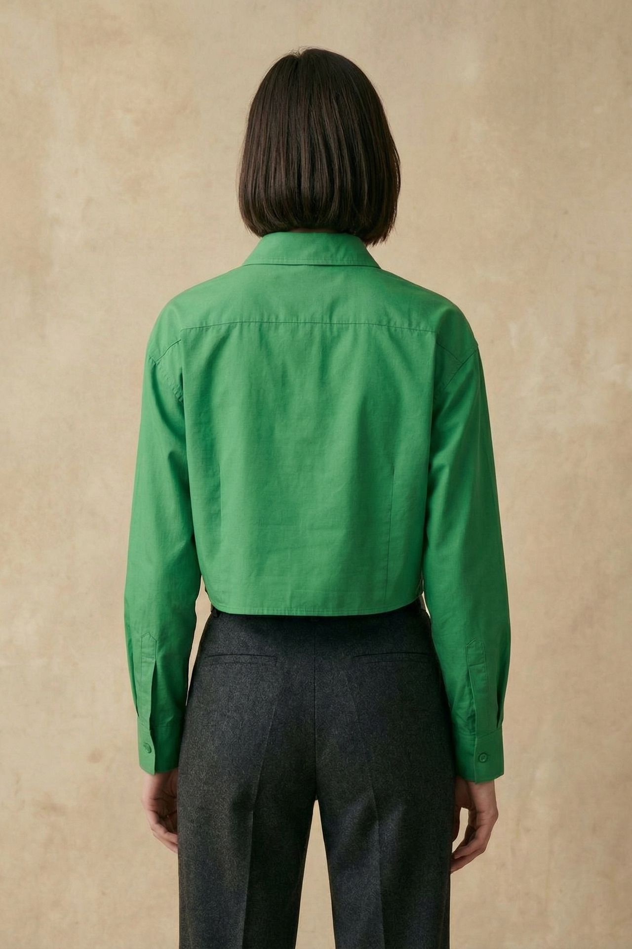 MY FASHION Cotton Poplin Crop Shirt 4