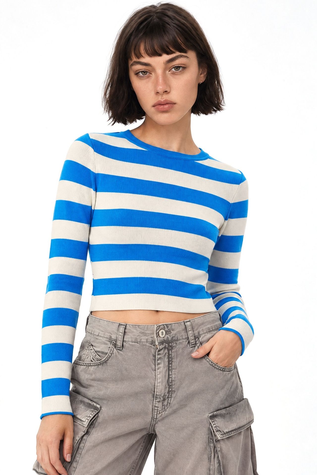 Mixray Striped Knit Sweater 1