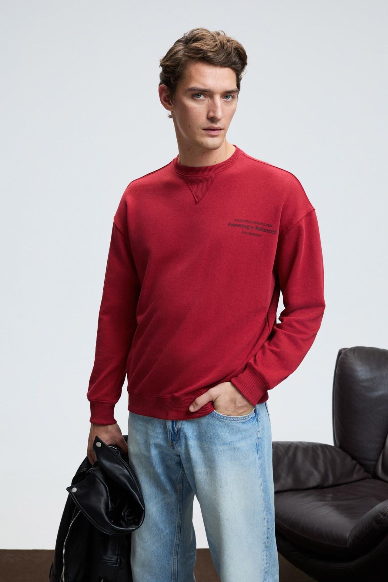 GRIMELANGE Fitilli Bisiklet Yaka Sweatshirt 1