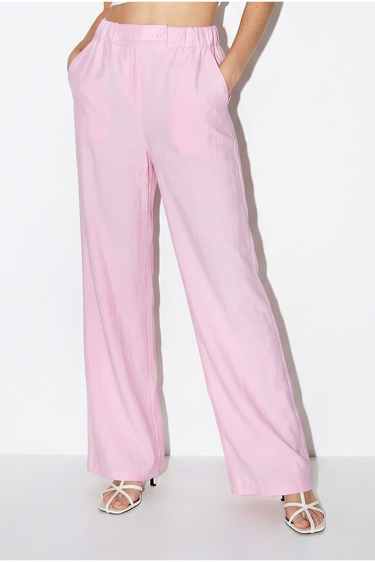 LUCCI Belted Sleeveless Blouse And Wide-Leg Trousers Set 5
