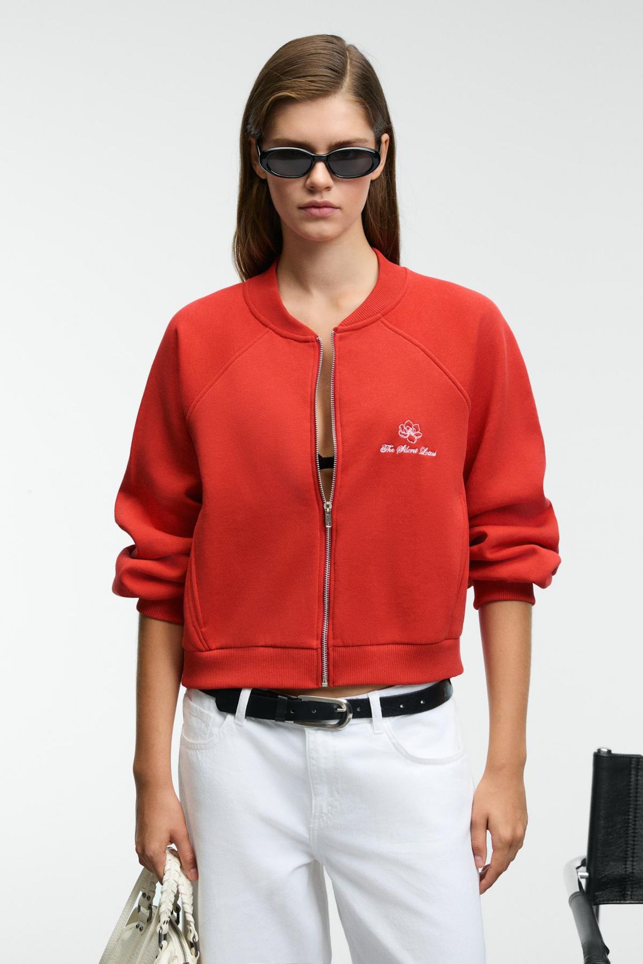 GRIMELANGE Embroidered Mandarin Collar Zip Sweatshirt 3