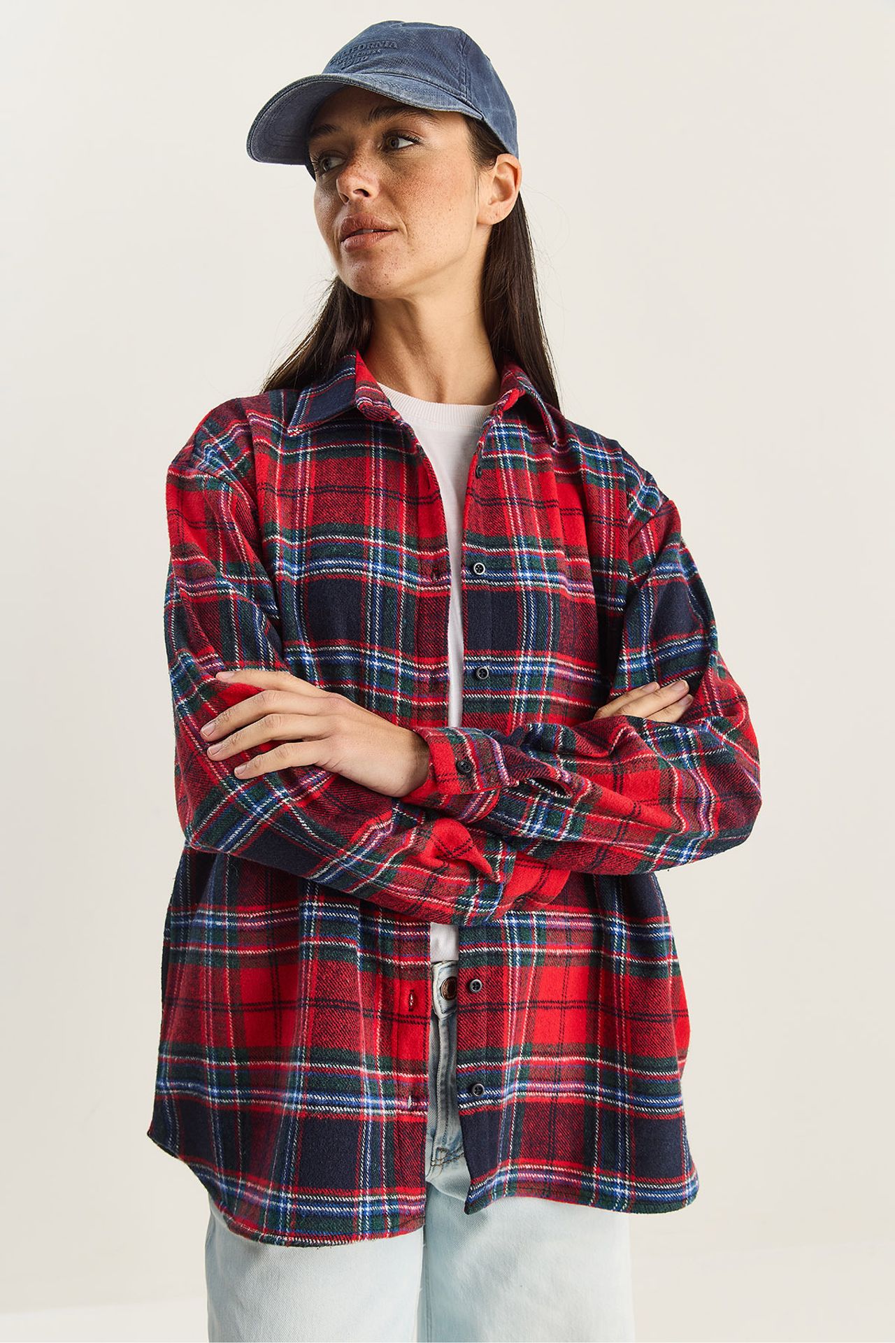 LUCCI Oversized Plaid Button-Up Shirt 5