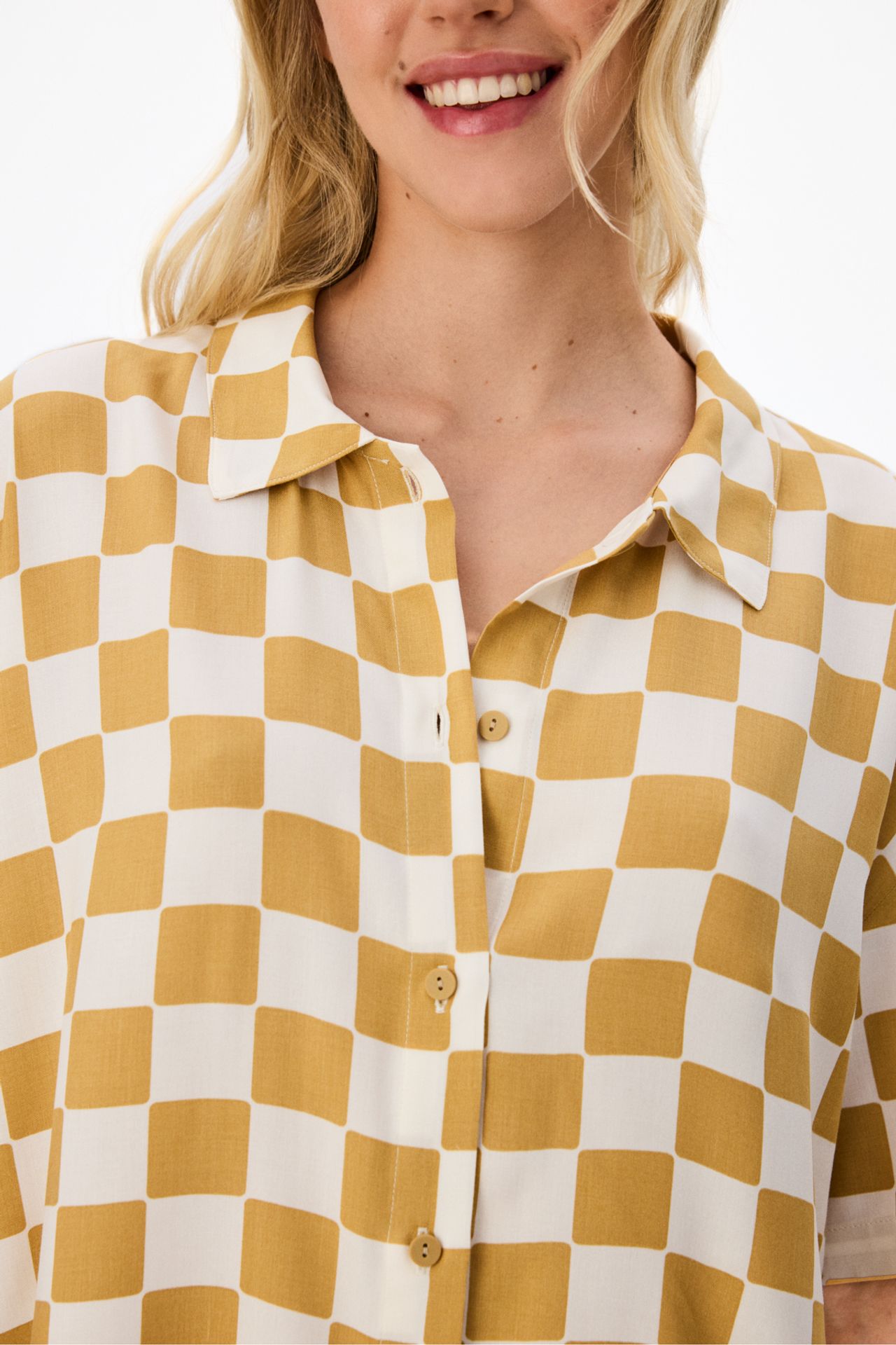 PENTI Hannah Dama Pattern Short Sleeve Shirt And Trousers Pajama Set 3