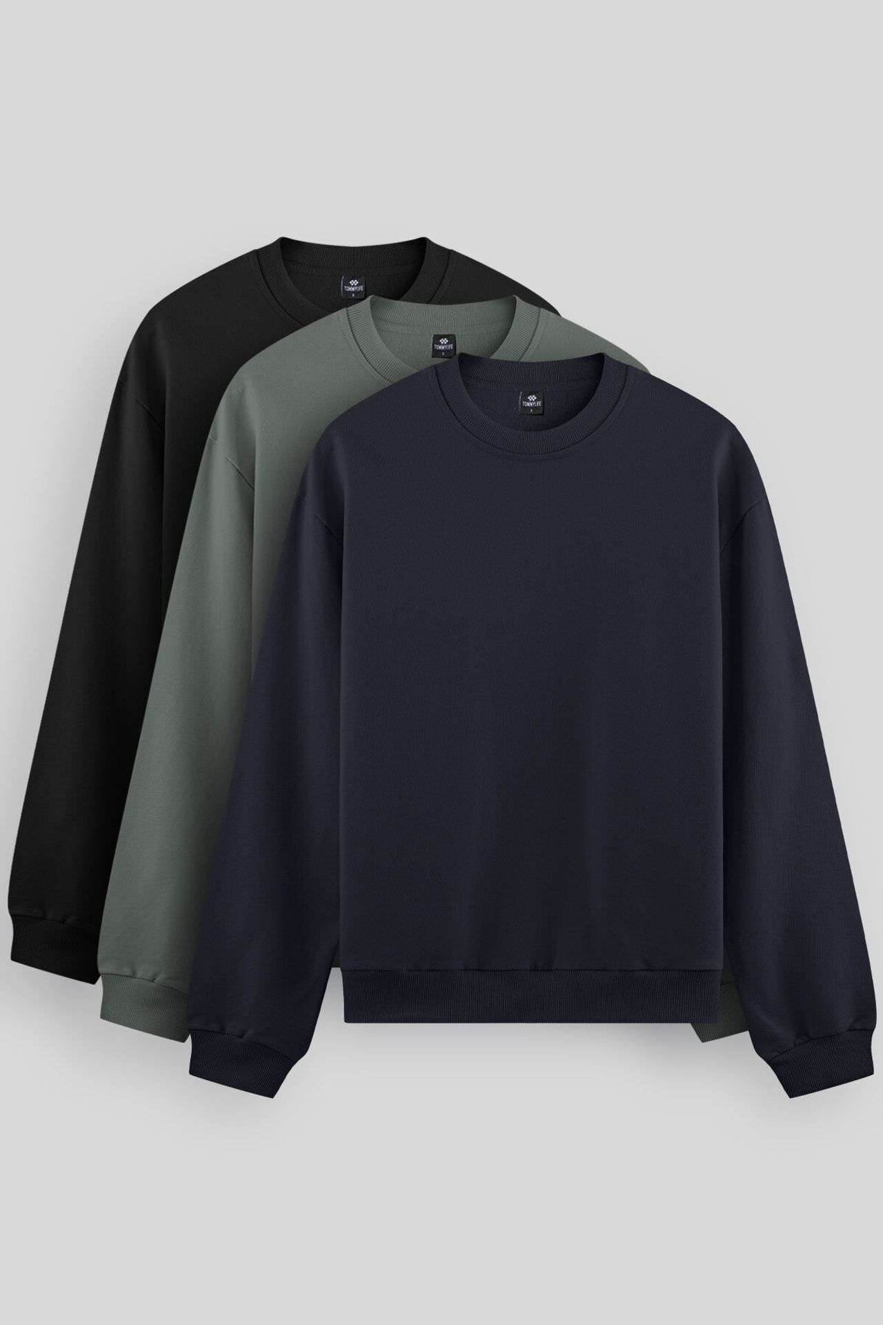 TOMMY Men's Plain Crew Neck Sweatshirt 1