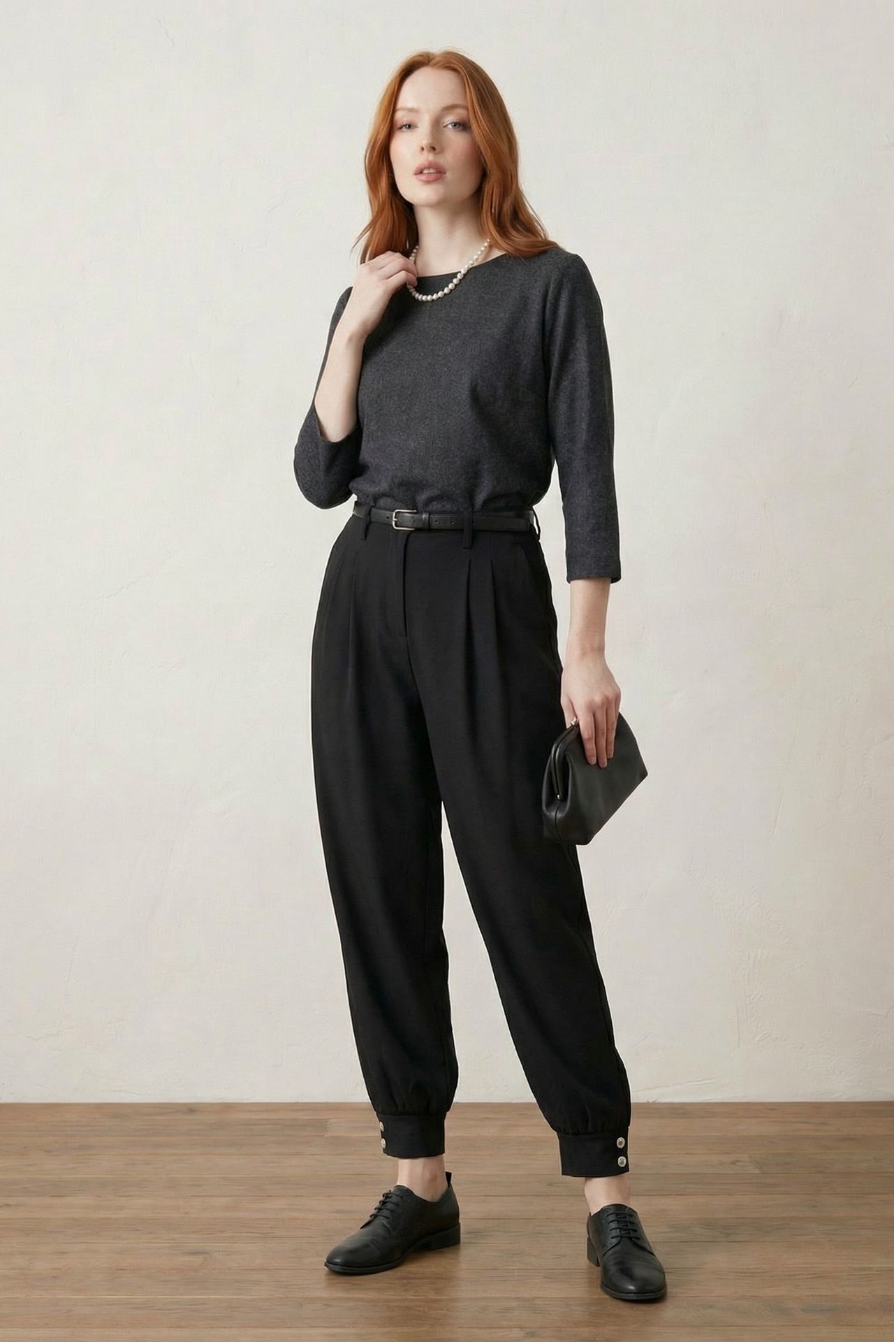 MY FASHION Belted Buttoned Leg Tailored Trousers 6