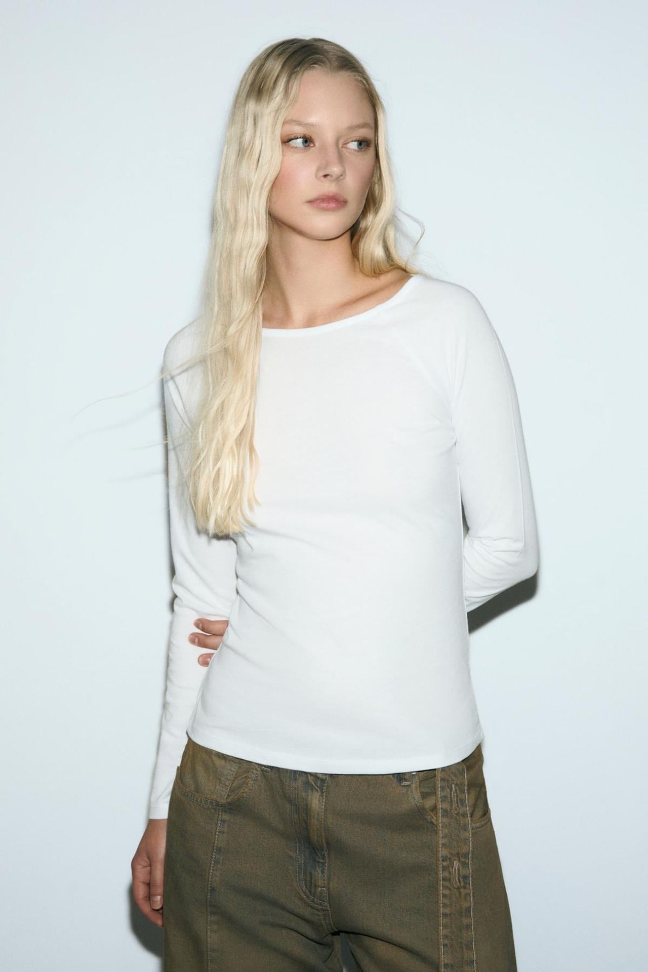 GRIMELANGE Slim Fit Boat Neck Blouse 2