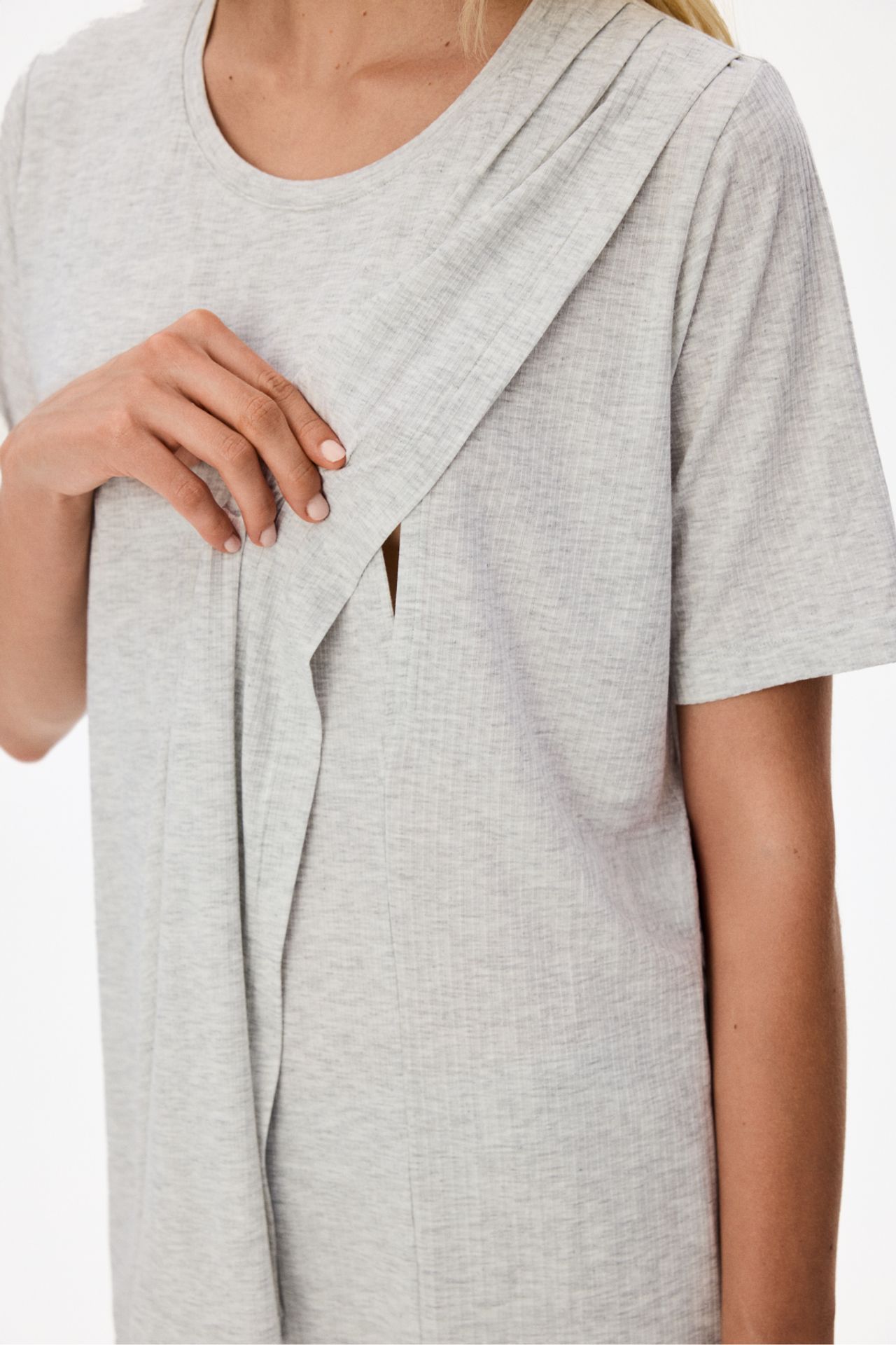 PENTI Melange Mama Comfortable Day Striped Short Sleeve Pajama Set 4