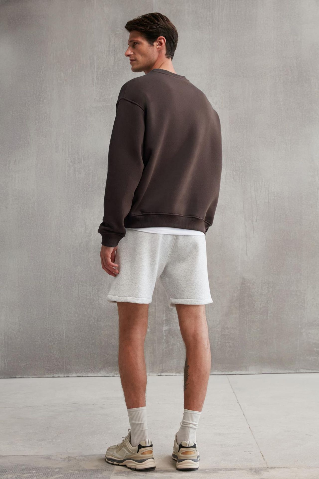 GRIMELANGE Baskılı Geniş Kalıp Bisiklet Yaka Sweatshirt 4