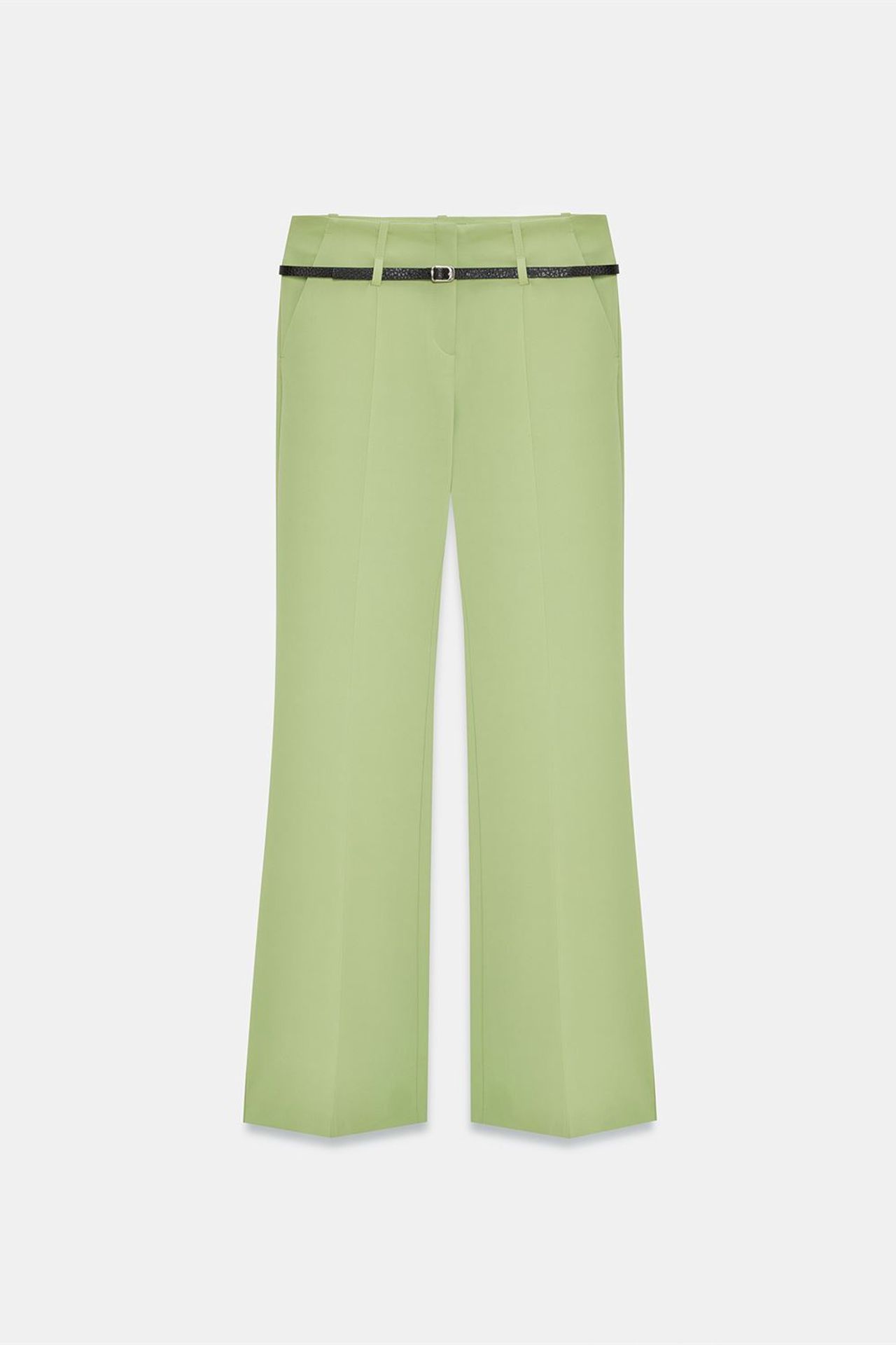 DILVIN Belted Straight-Leg Crepe Trousers 5
