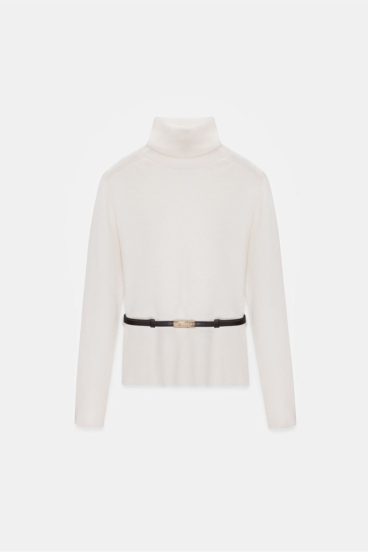 DILVIN Women's Belted Turtleneck Knit Sweater 5
