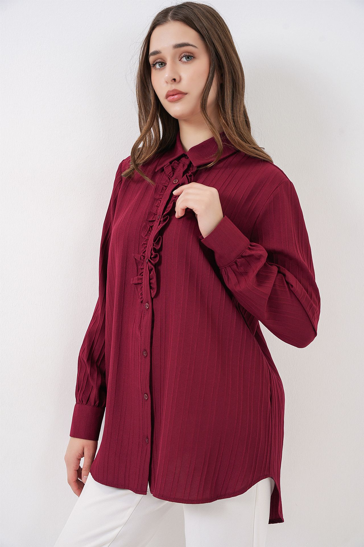 BDART Ruffle Detailed Textured Shirt 3
