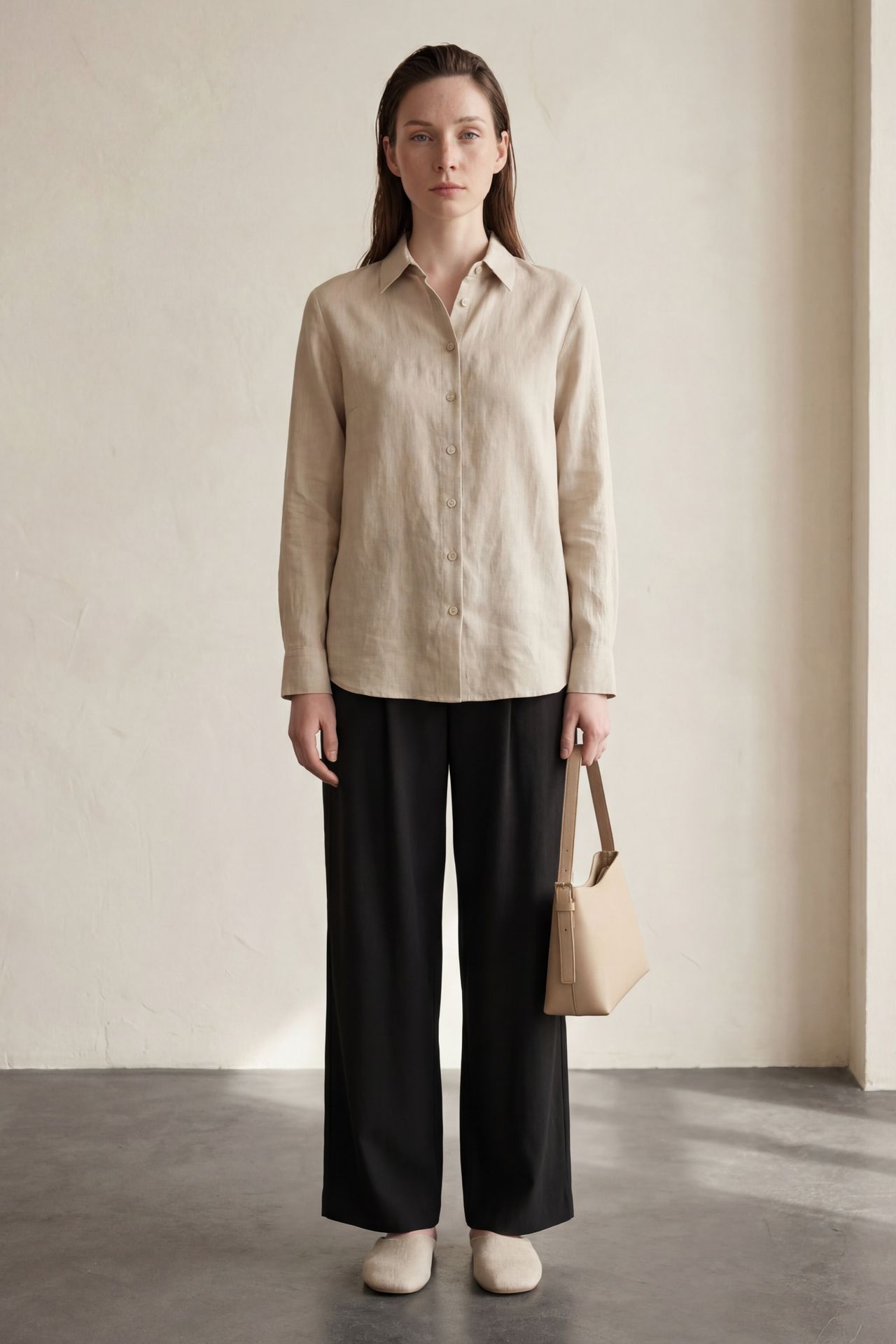 MY FASHION Comfort Pleated Straight Leg Trousers 1