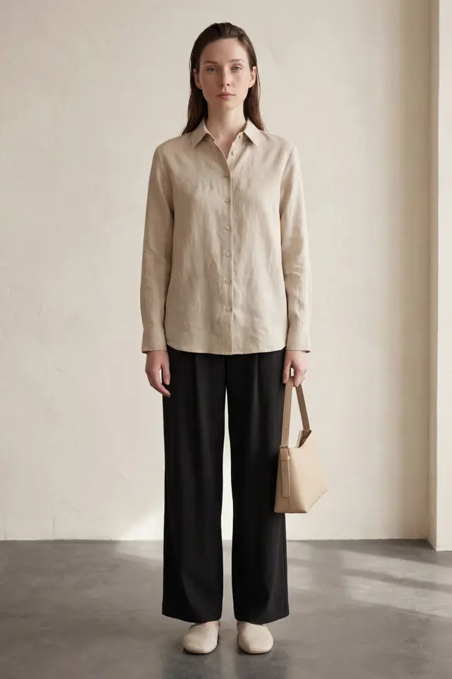 MY FASHION Comfort Pleated Straight Leg Trousers