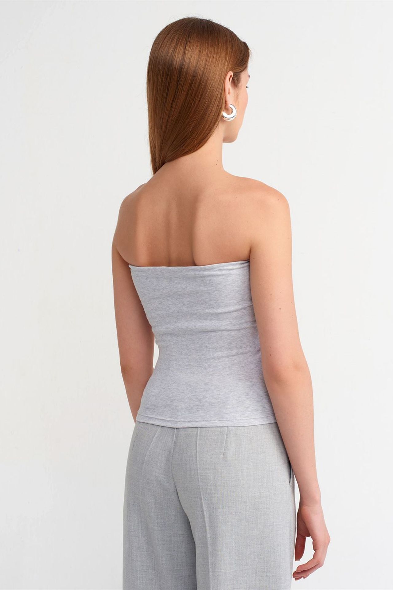 DILVIN Women's Strapless Slim-Fit Crop Top 2