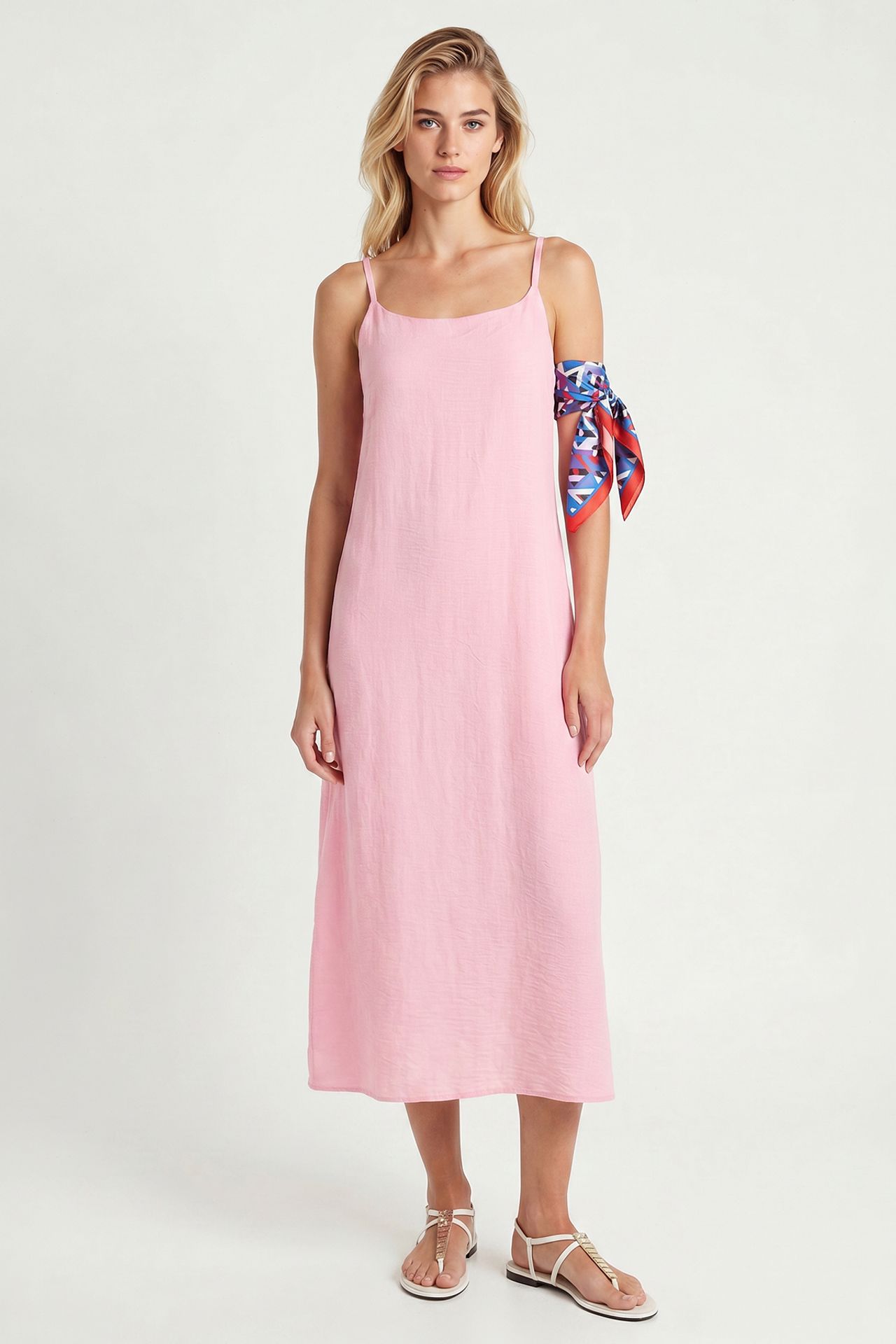 ISTANBUL Pamuk Poplin Midi Slip Elbise 3