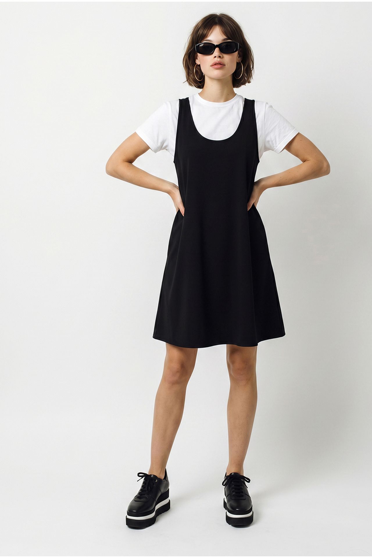 LUCCI Sleeveless A-line Mini Dress With Pockets 5