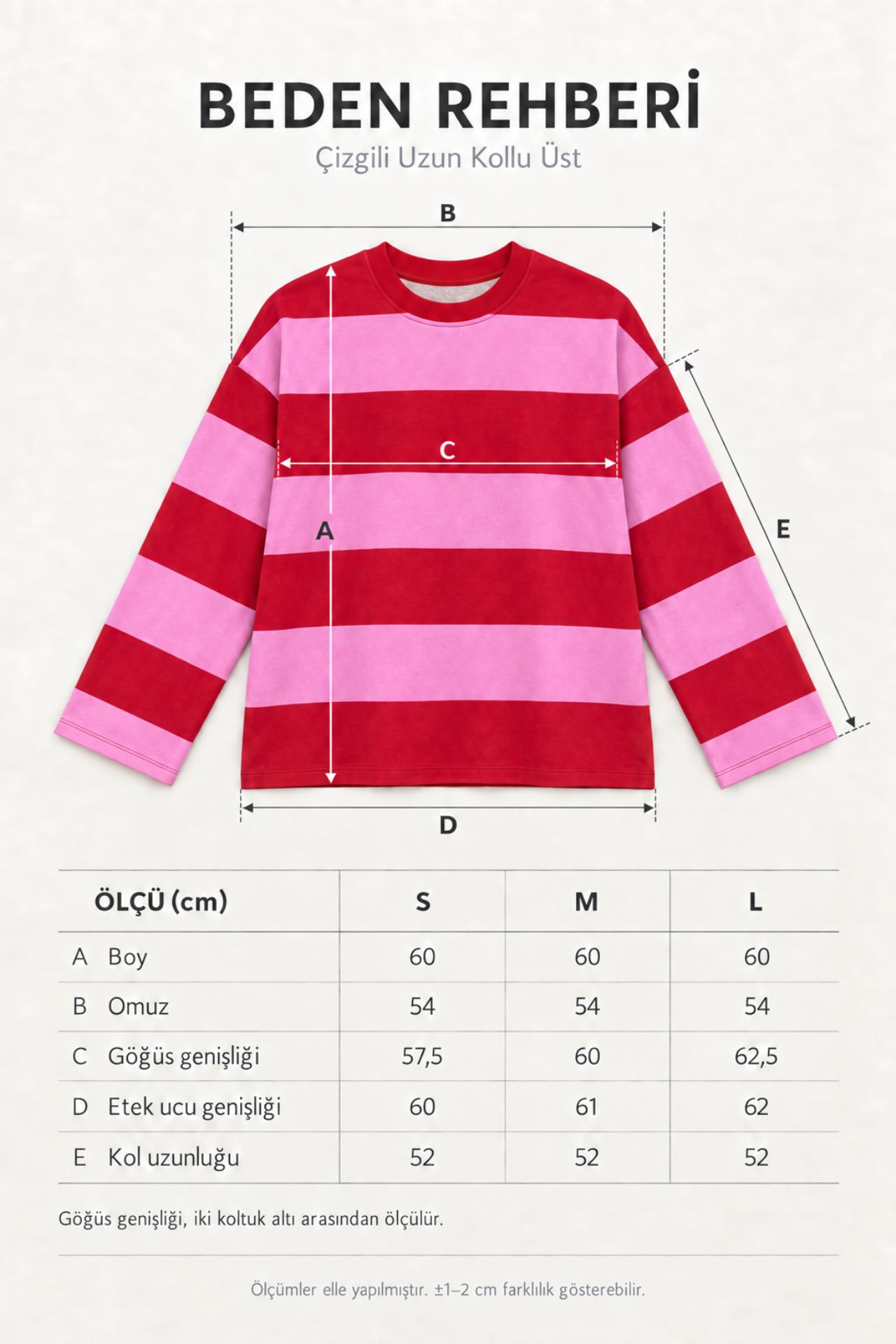 BIPANTOLON Women's Oversized Striped Crew Neck Sweatshirt 6