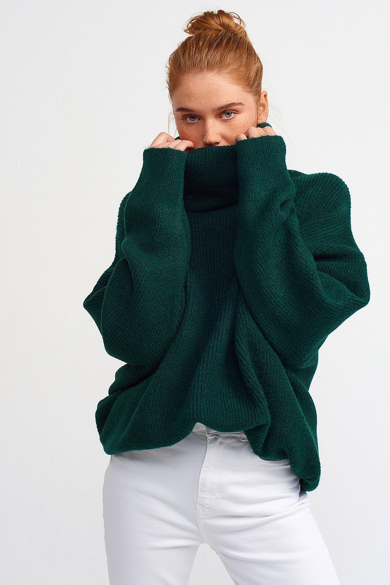 DILVIN Oversized Ribbed Turtleneck Sweater 2