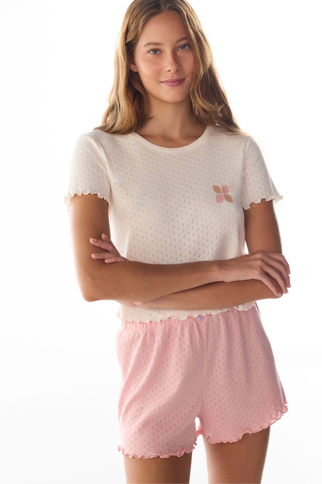 PENTI Sleep Mode Pointel Short Sleeve T-Shirt Pajama Top 4