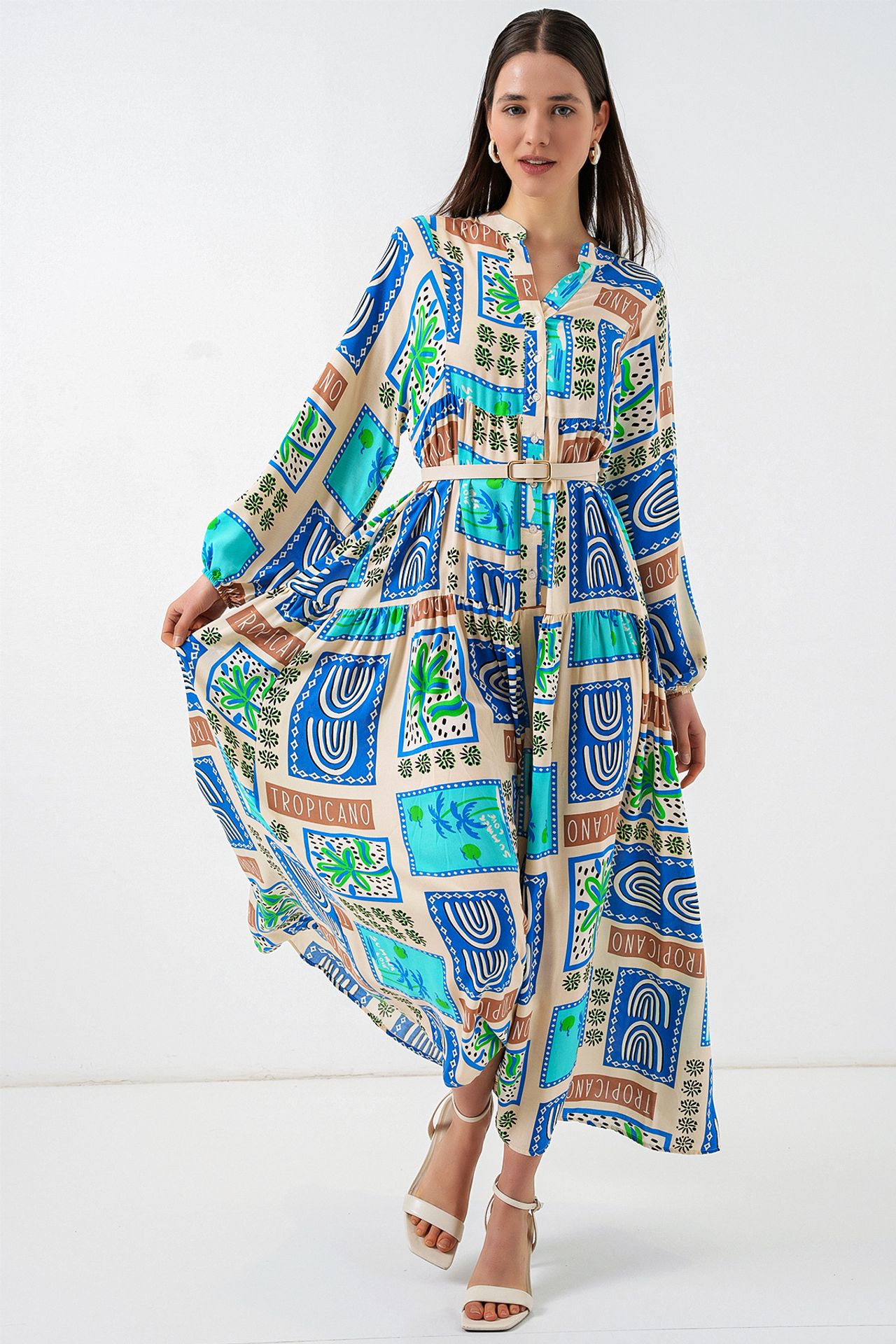 BDART Patterned V-Neck Maxi Dress 1