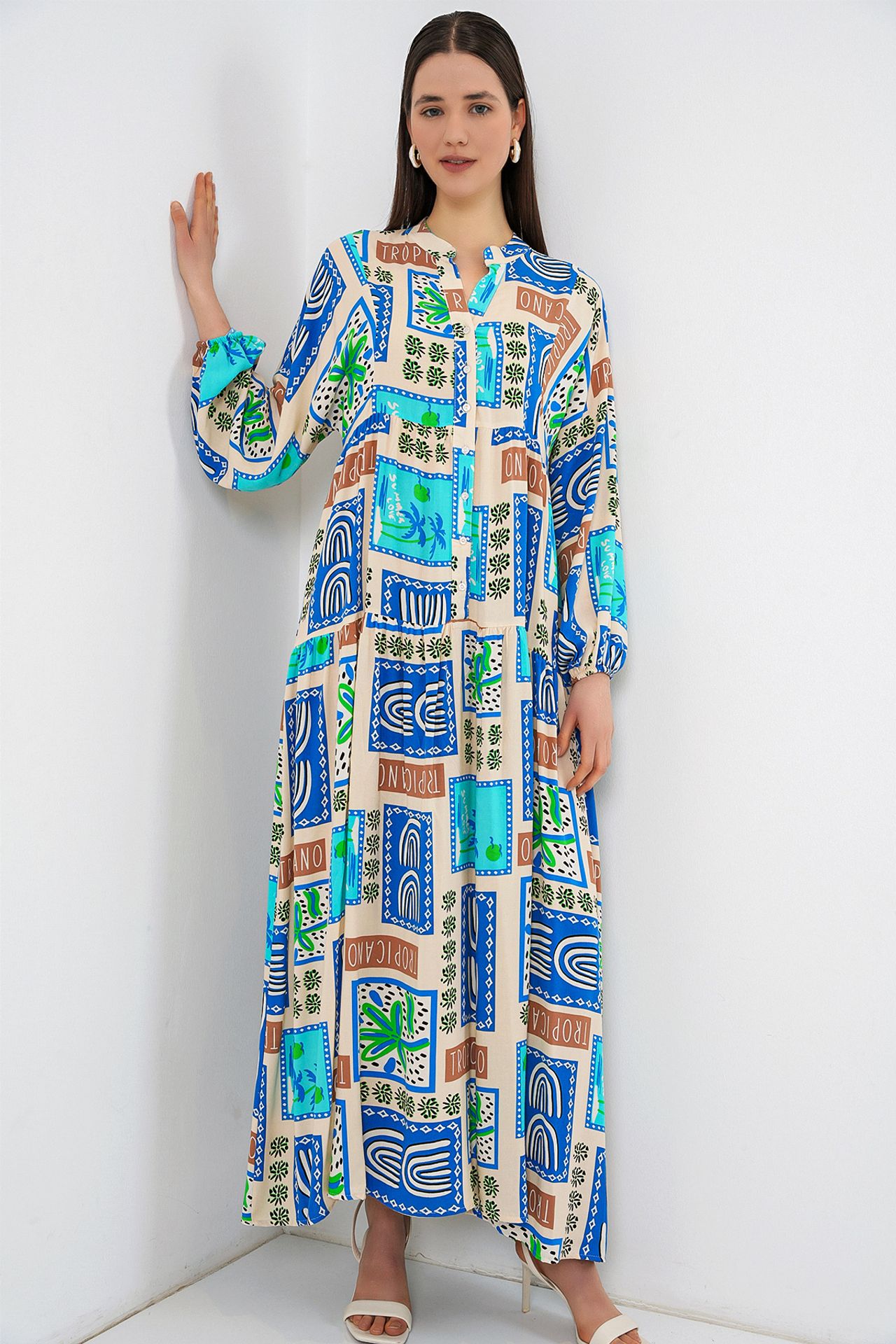 BDART Patterned V-Neck Maxi Dress 2
