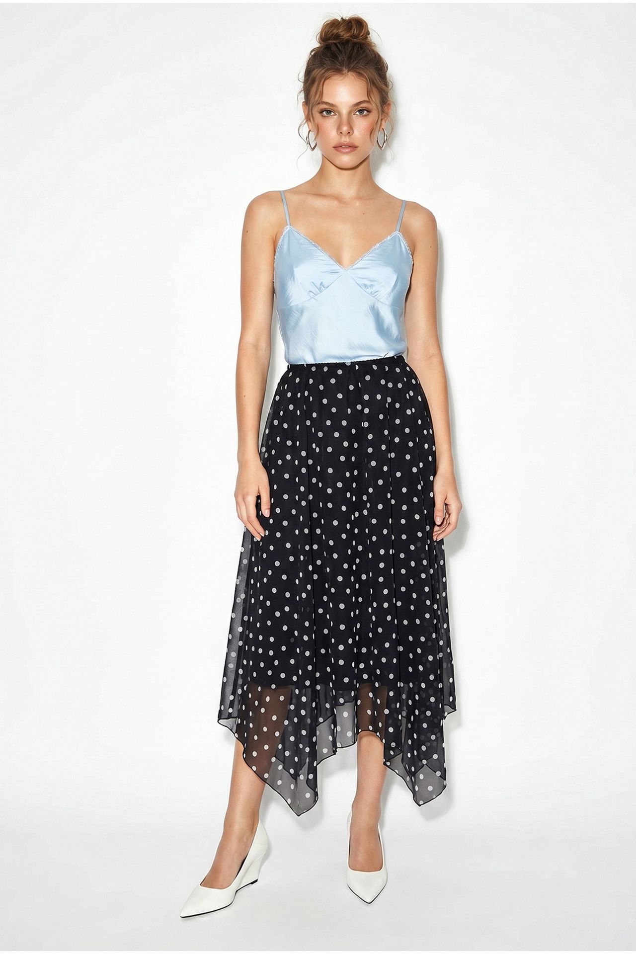 LUCCI Women's High Waist Polka Dot Skirt 1