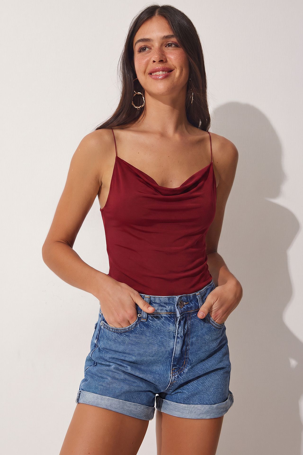 ISTANBUL Slim Fit Cowl Neck Sleeveless Blouse 3