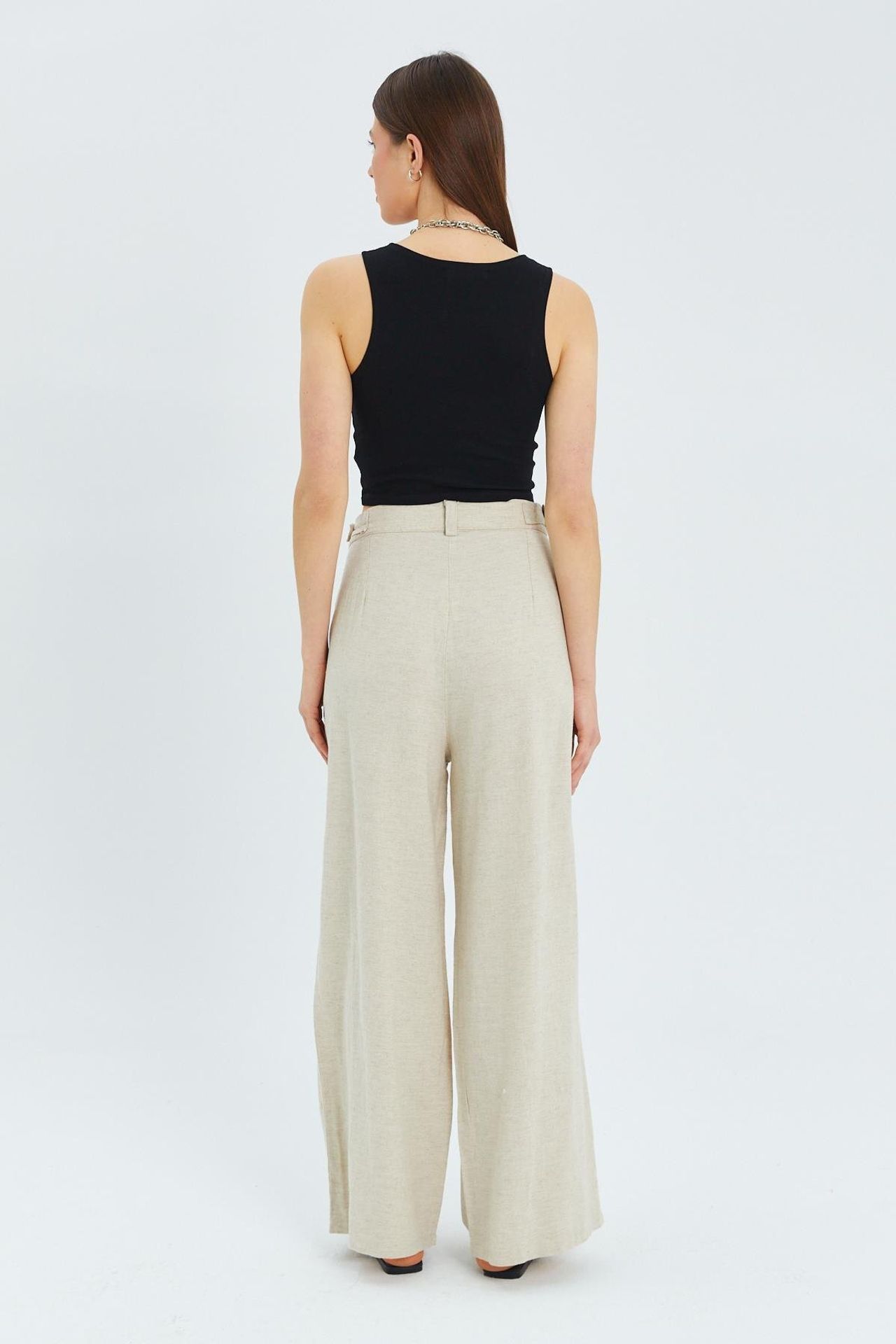 Mixray High Waist Pleated Palazzo Pants 6