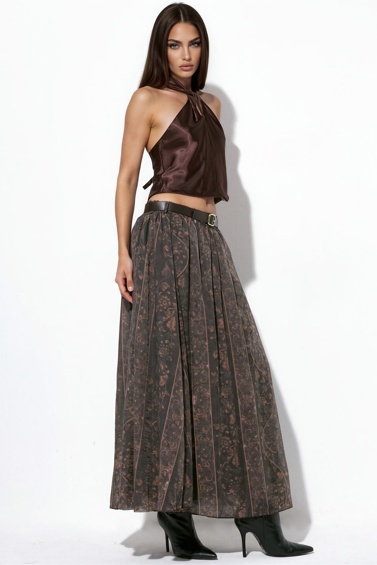 BDART High-Waist Paisley Midi A-Line Skirt 2