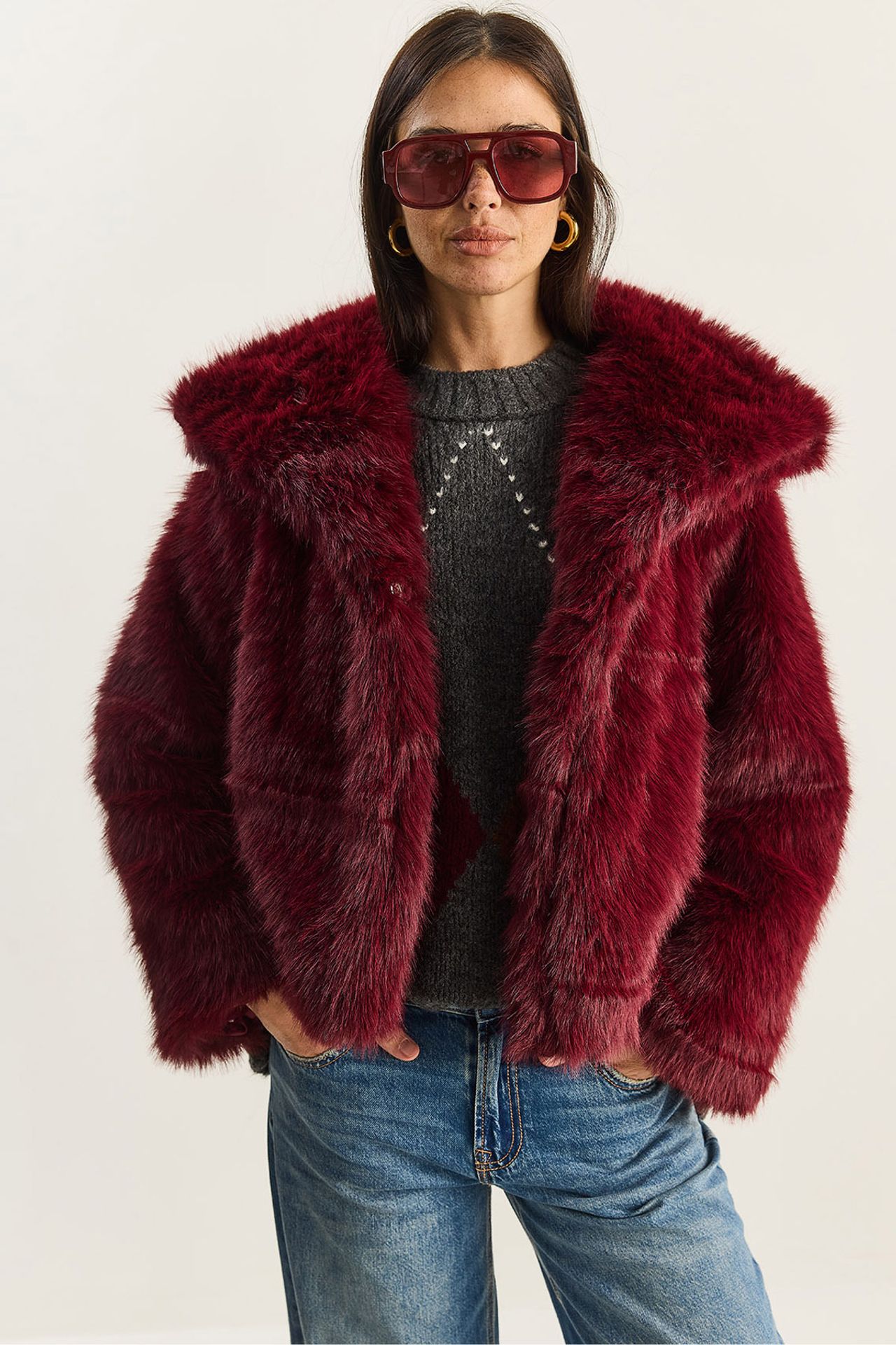 LUCCI Oversize Faux Fur Coat 1