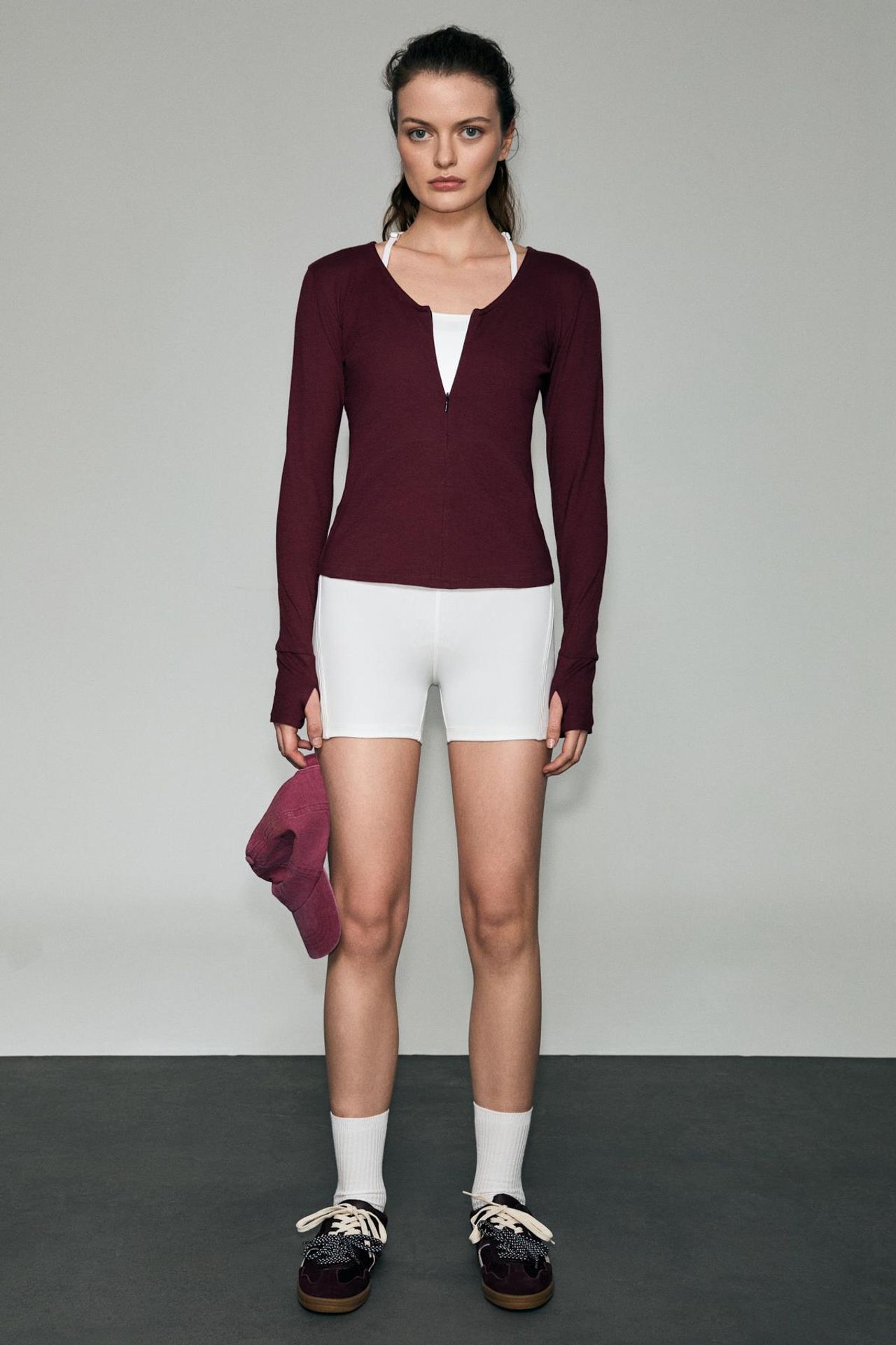 GRIMELANGE Dar Kesim V Yaka Fermuarlı Bluz 4