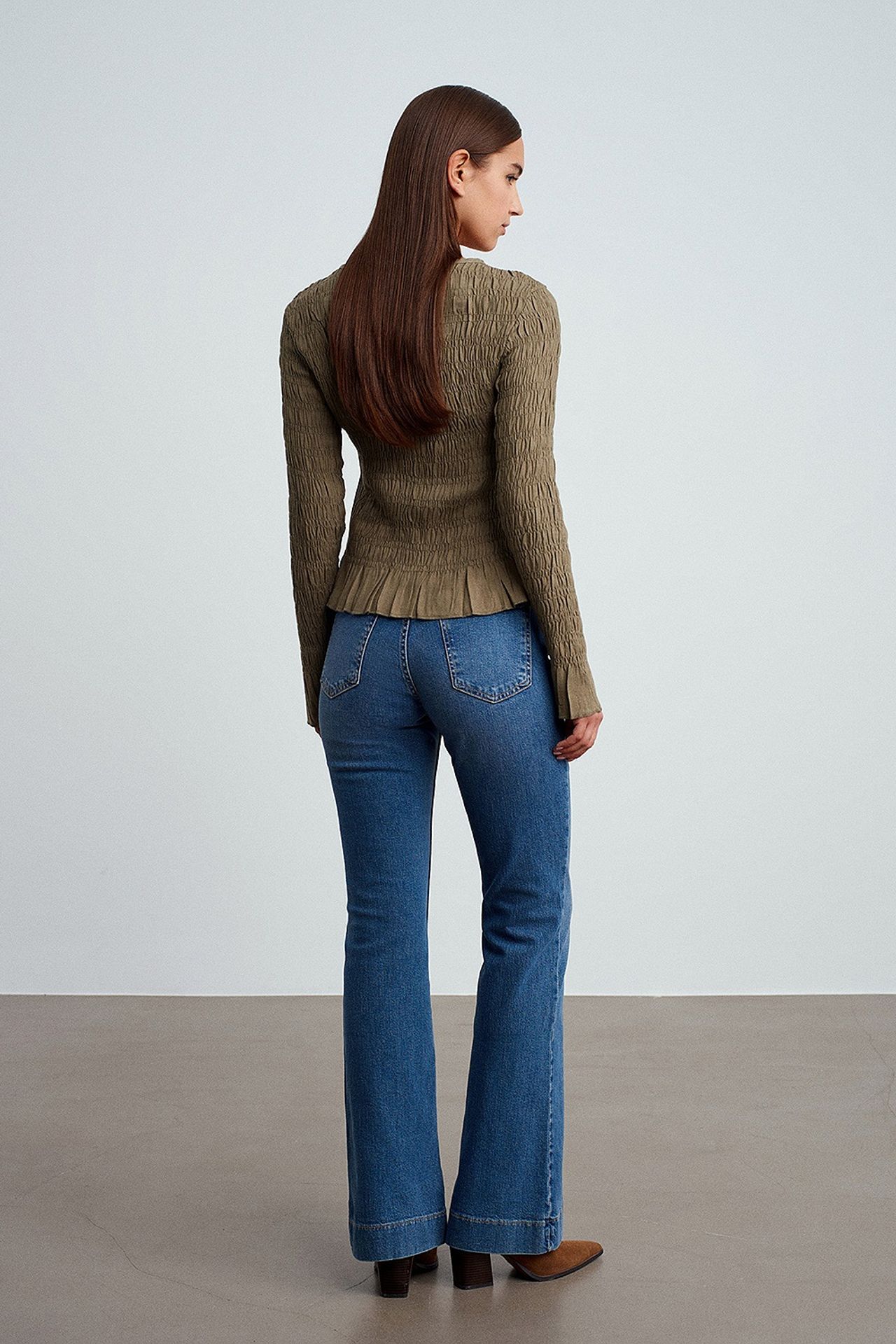 DILVIN Textured Knit Button-Front Blouse 2