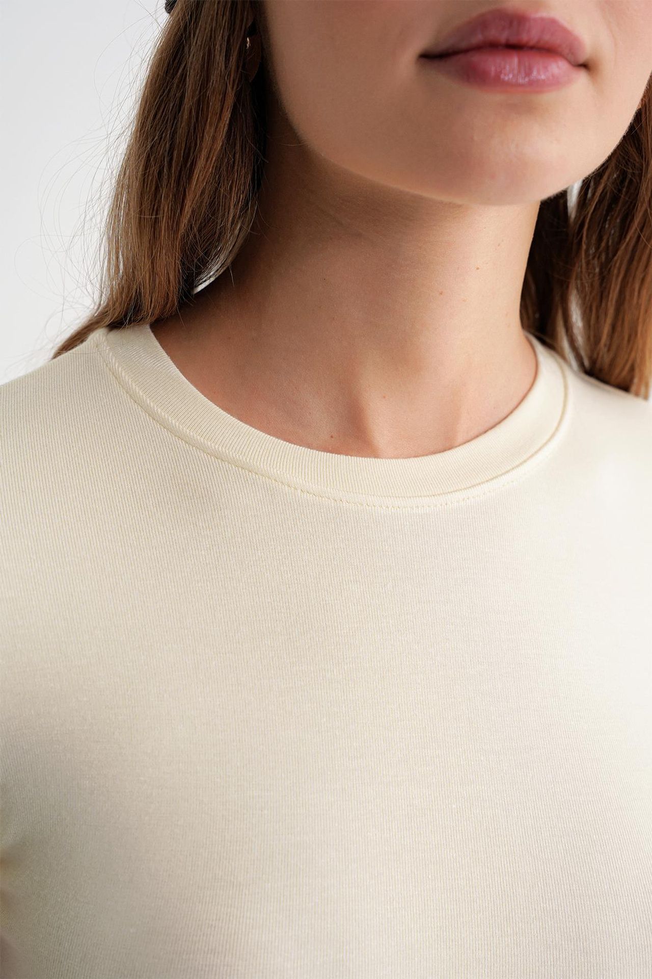 Mixray Fitted Crop Knitted T-Shirt 6