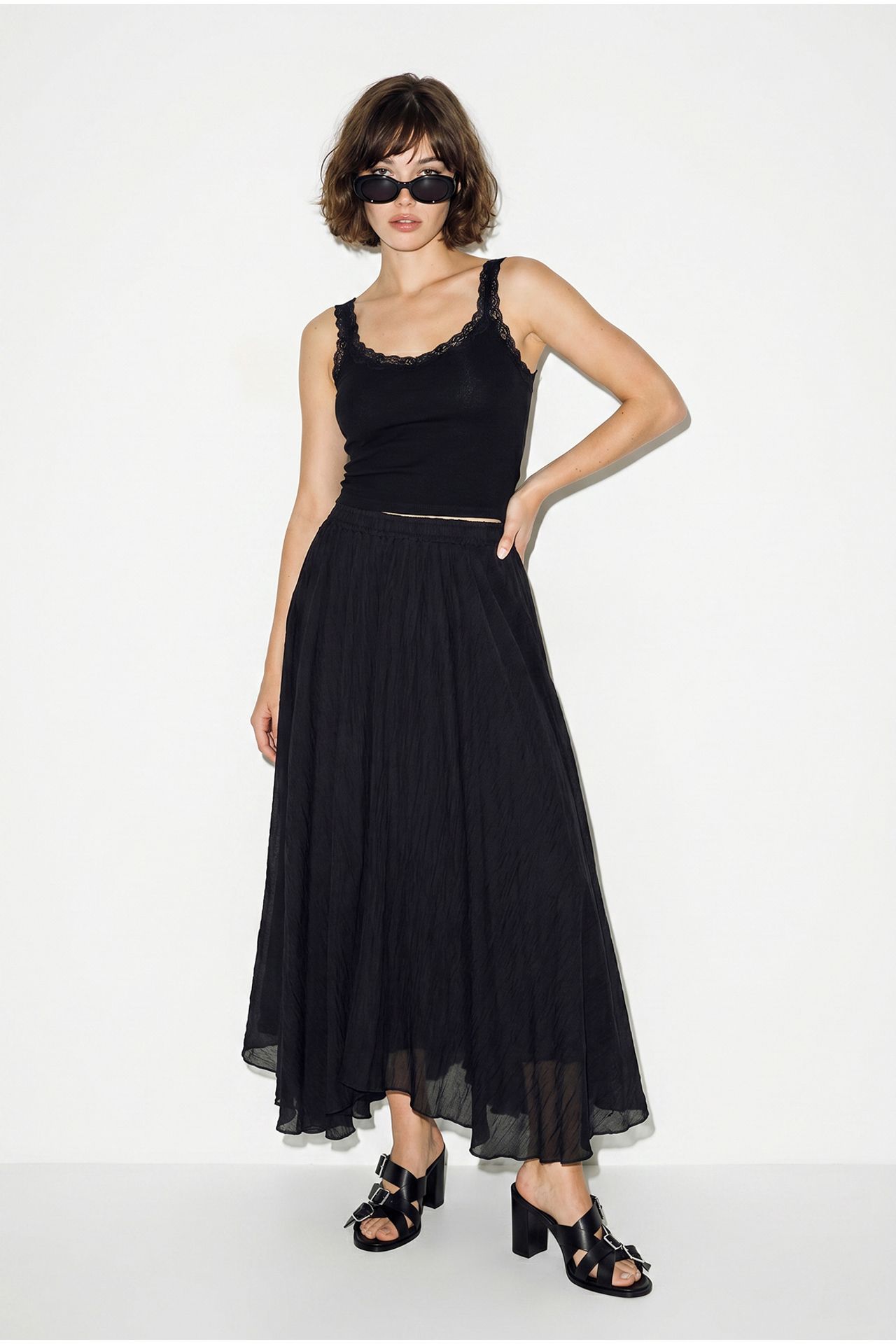 LUCCI High-Waist Maxi A-Line Skirt 1