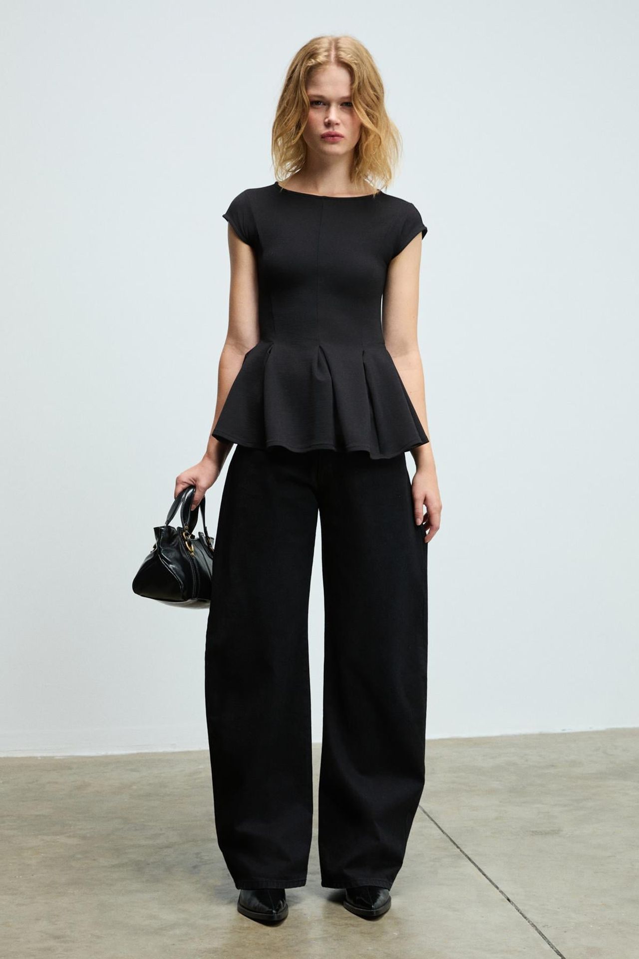 GRIMELANGE Fitted Peplum Button Blouse 4