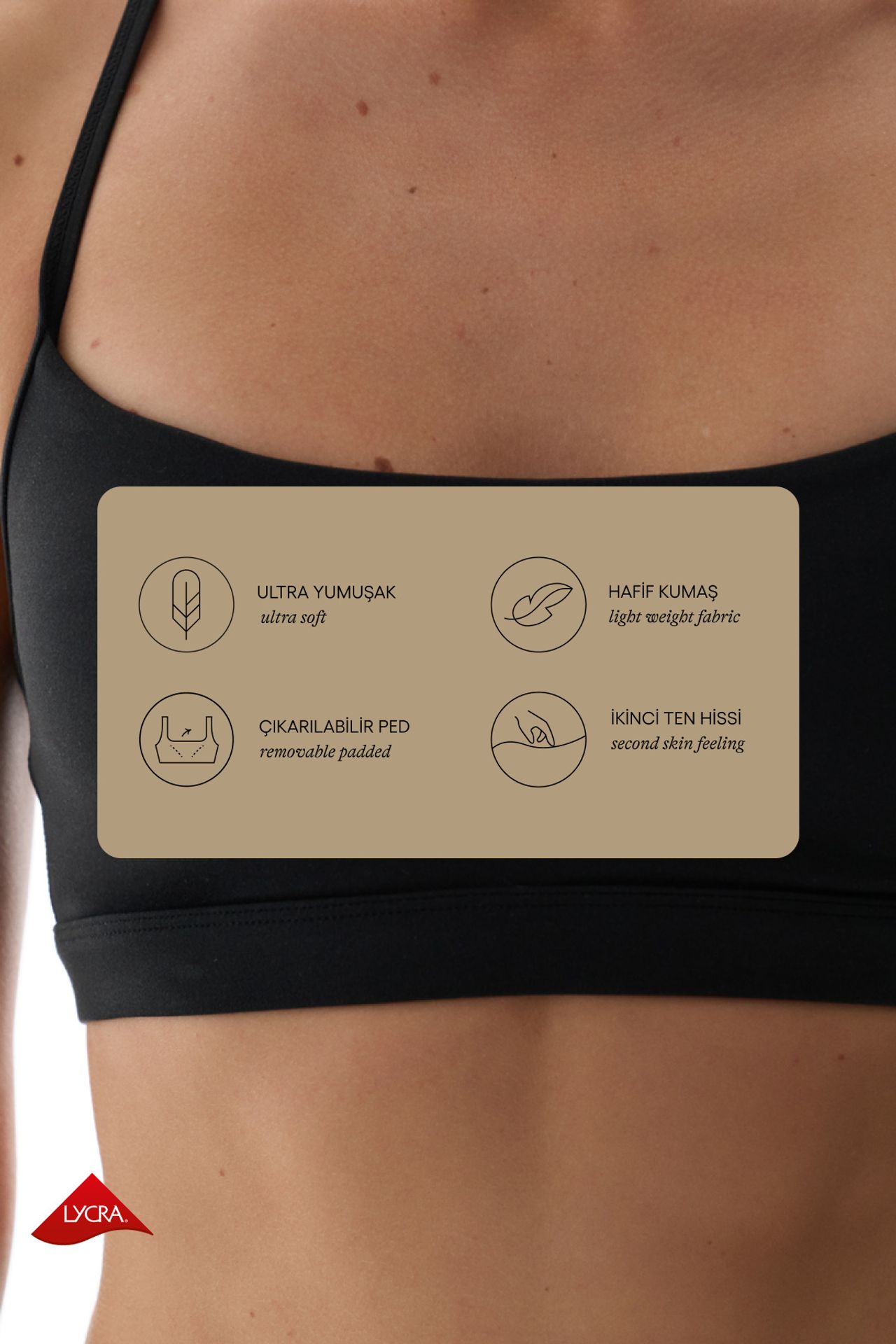 PENTI LYCRA Light Support Removable Pad Racerback Sports Bra 2