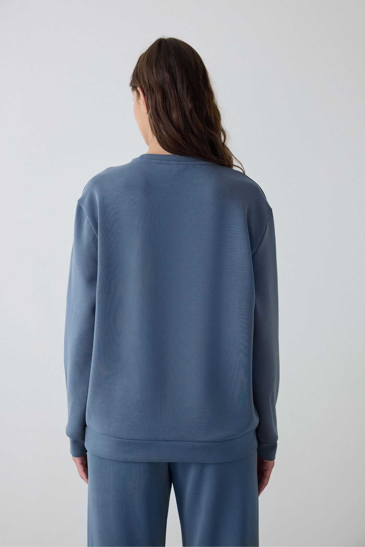 PENTI Crew Neck Oversized Short Modal Sweatshirt 6