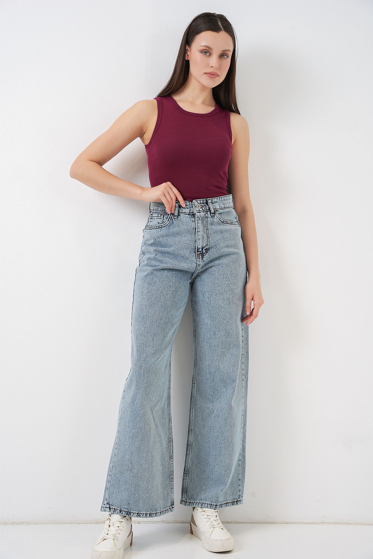 BDART High Waist Loose Fit Wide Leg Denim Jeans