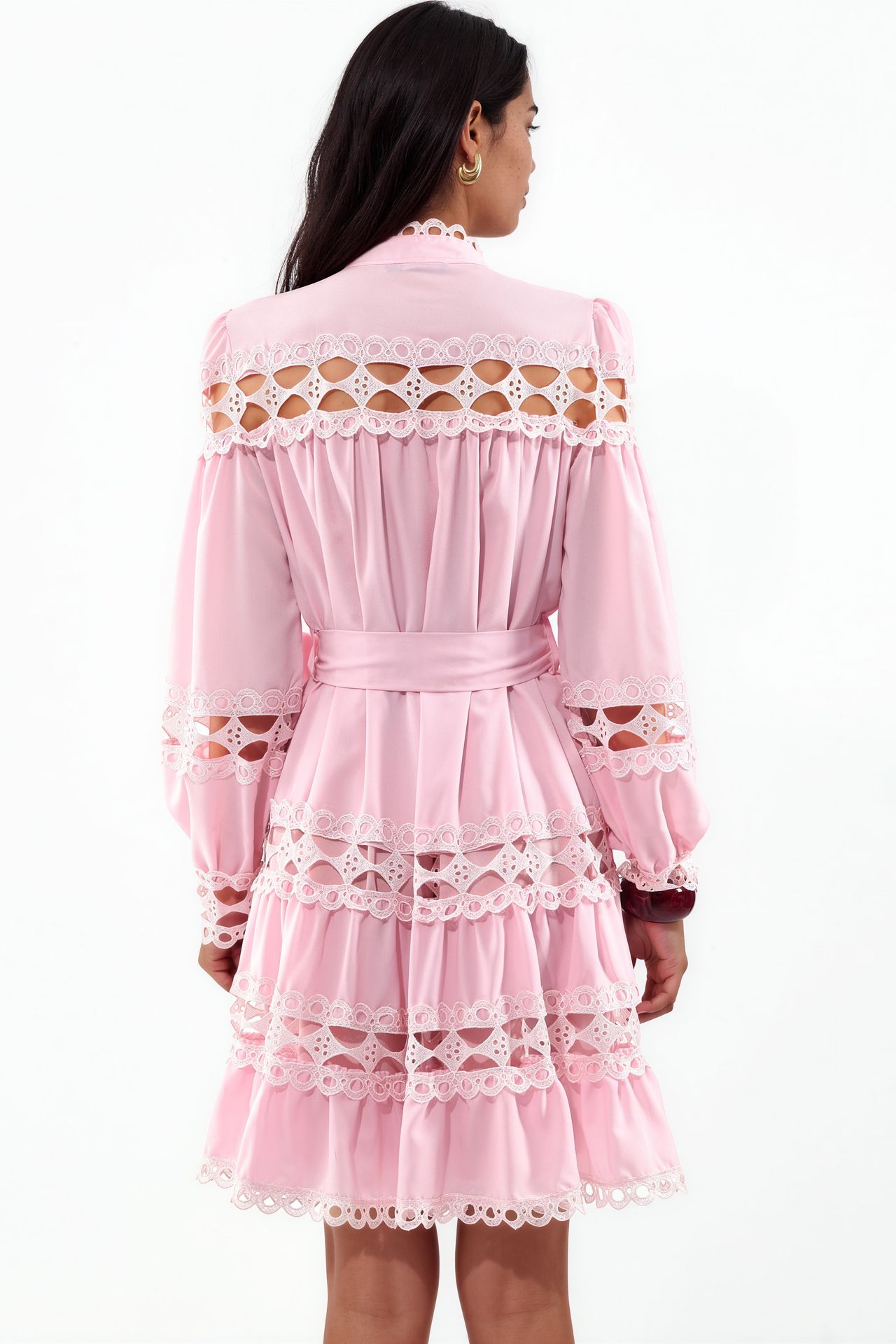 MSN Belted Lace Mini Dress 3