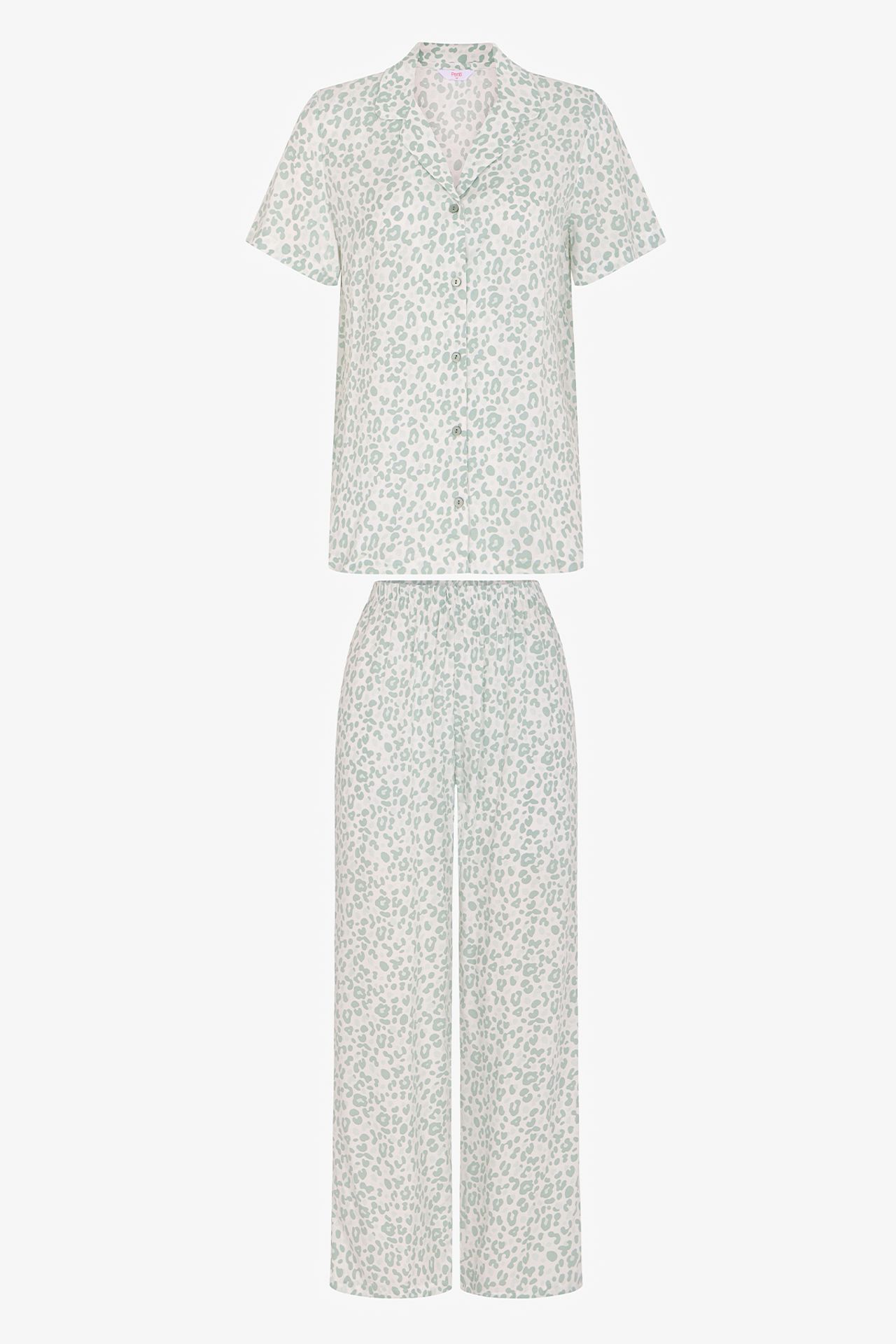 PENTI Leopard Short Sleeve Shirt Pants Pajama Set 5