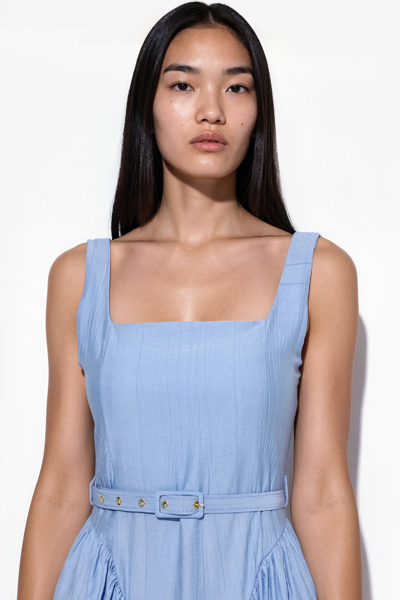 BUSEM Square Collar Belted Midi Dress 4